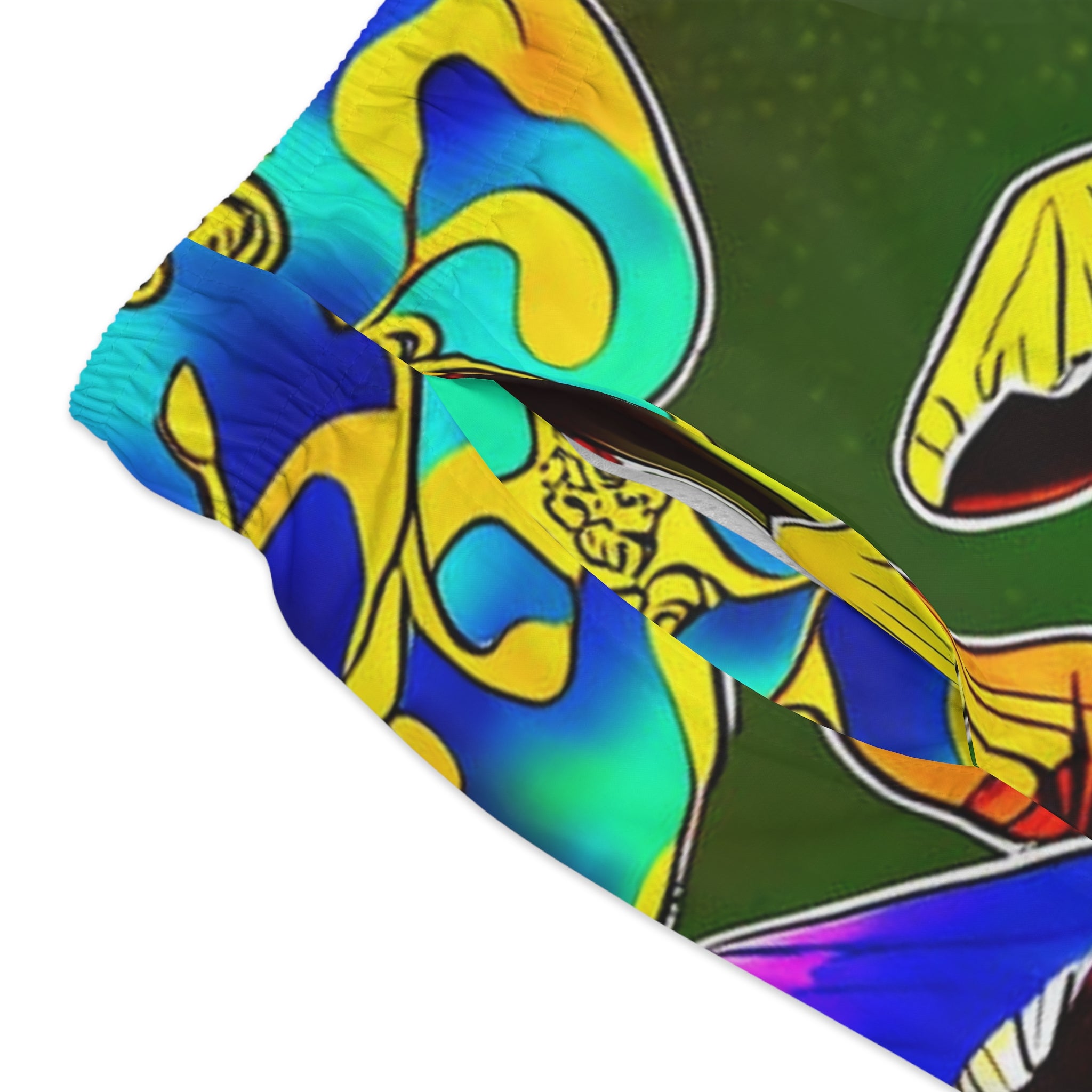 Psychedelic Mushroom Swim Trunks – Rainbow Fungi All-Over Print Beach Shorts