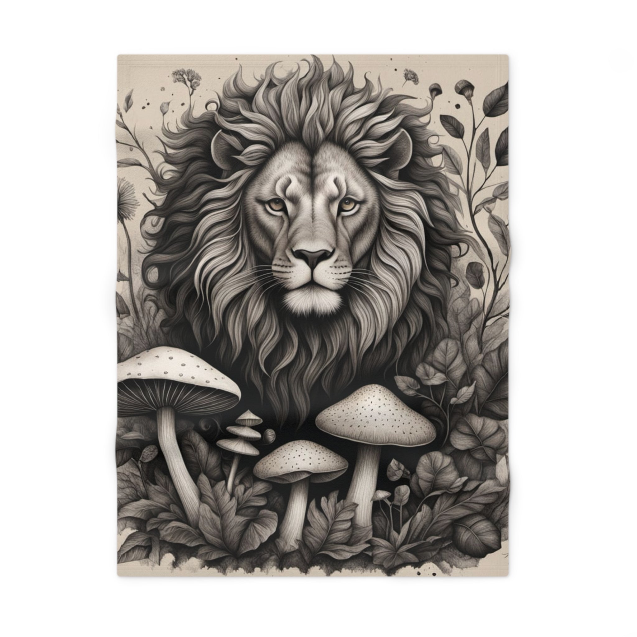🦁🍄 “Lion’s Domain” Woodland Blanket 🌿✨