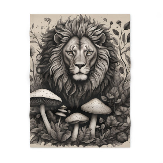 🦁🍄 “Lion’s Domain” Woodland Blanket 🌿✨