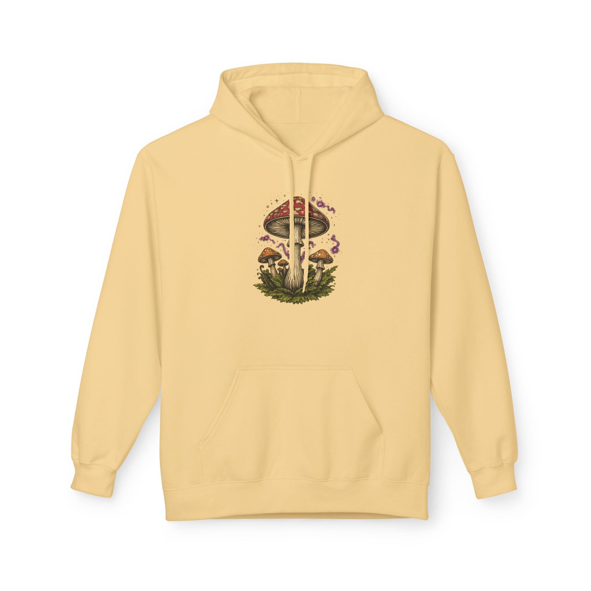 Mushroom Art Hoodie — Botanical Foraging Graphic Pullover