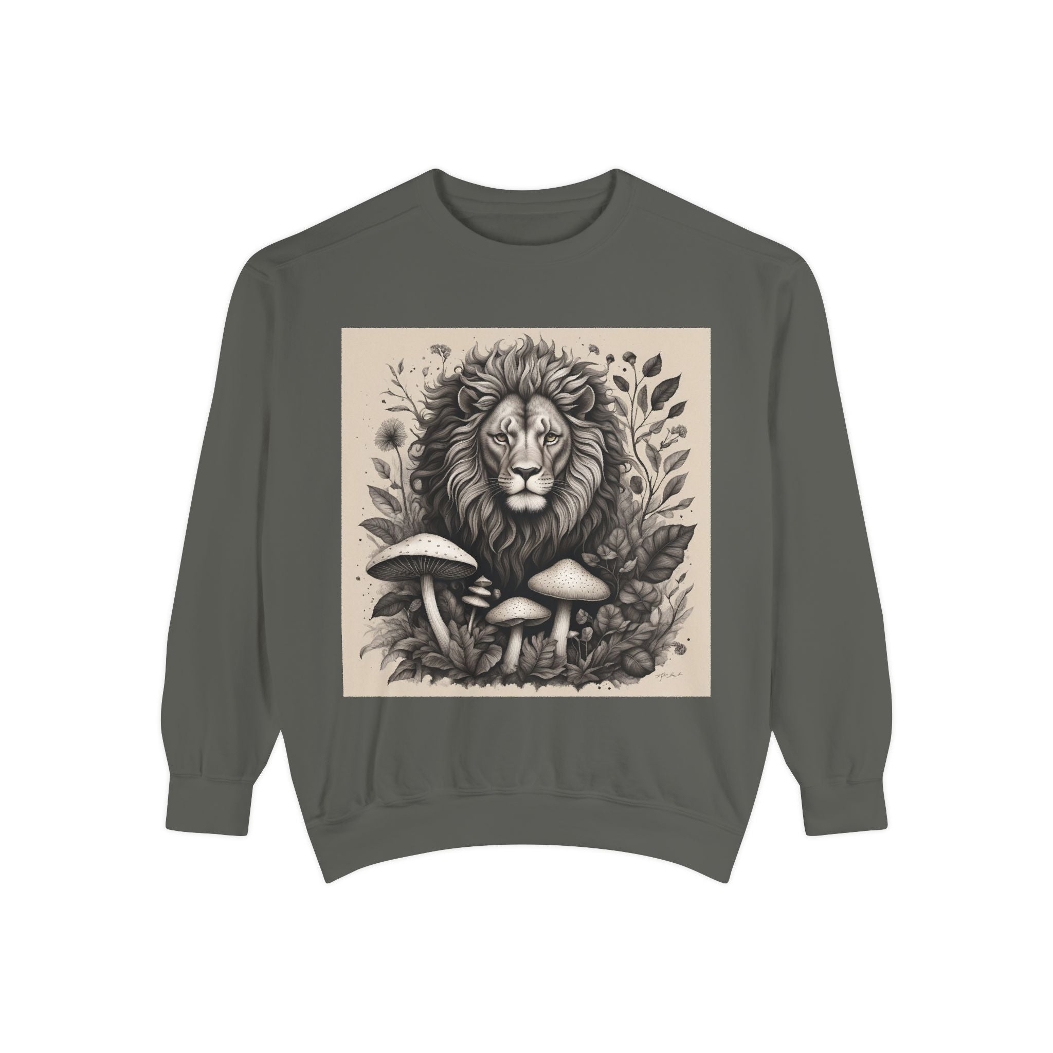 🦁 Lionheart & Shrooms Sweatshirt – Wear the Wild Within 🍄