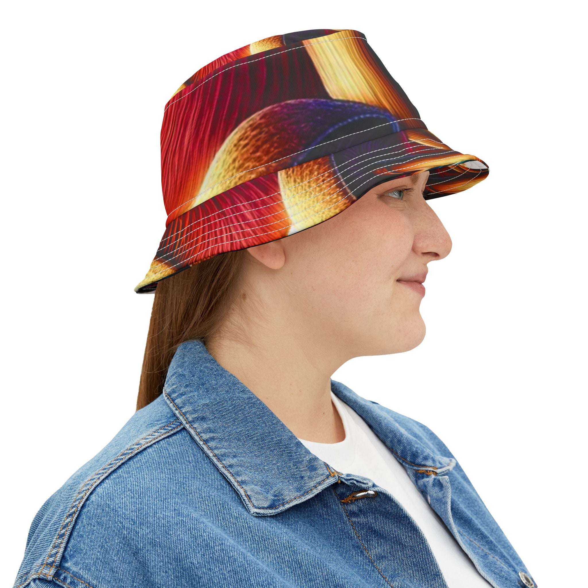 Abstract Floral Sunset Bucket Hat