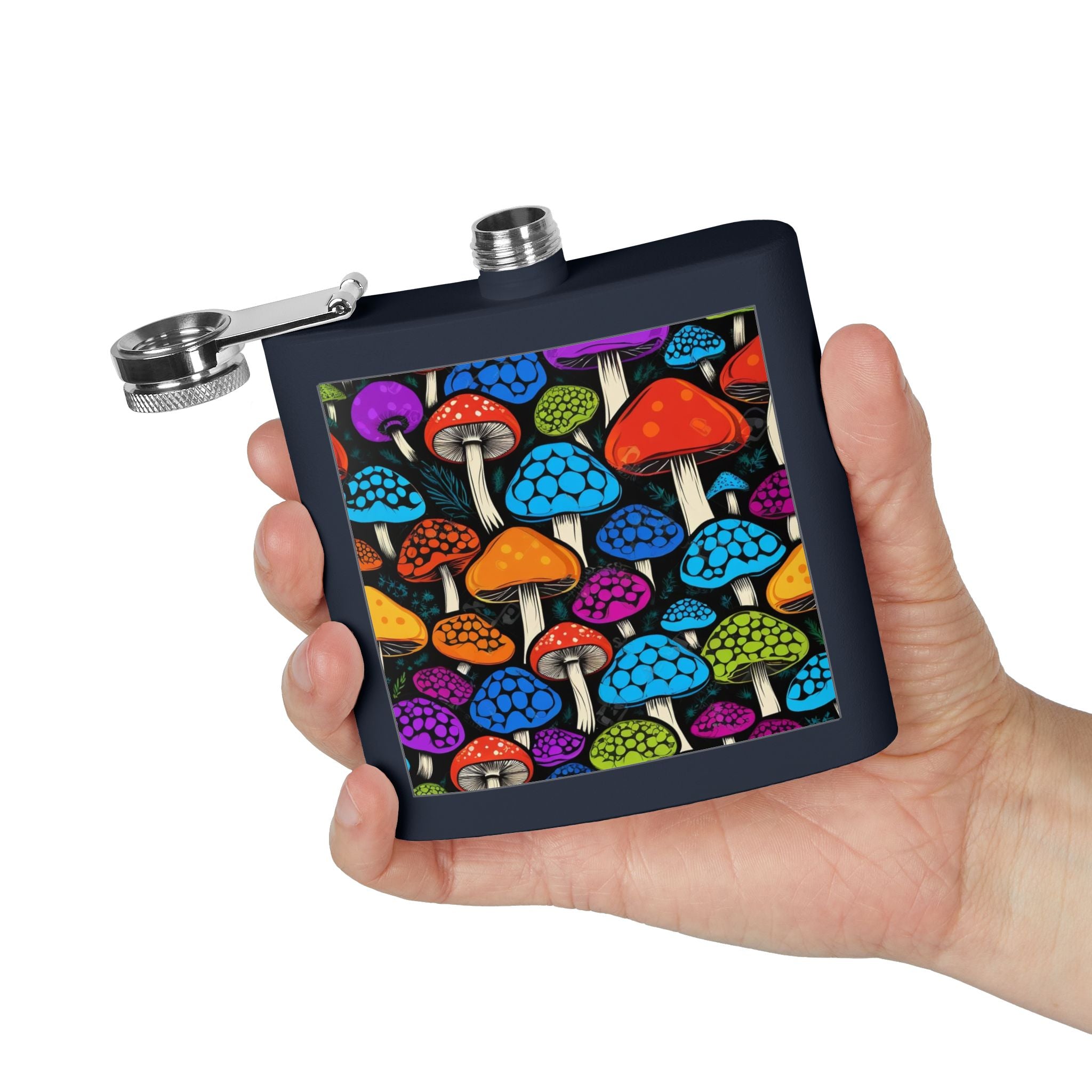 🌈 Psychedelic Pop Shroom Flask – Sip Boldly, Live Colorfully 🍄