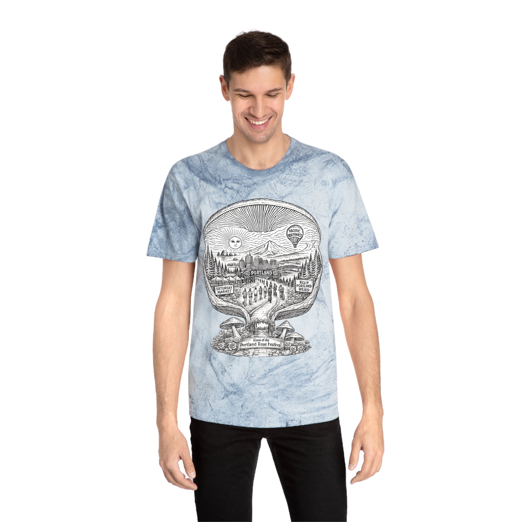 City: Portland Mushroom Vintage T-Shirt