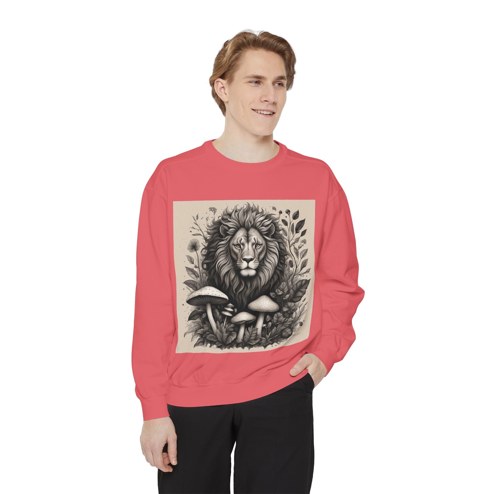 🦁 Lionheart & Shrooms Sweatshirt – Wear the Wild Within 🍄