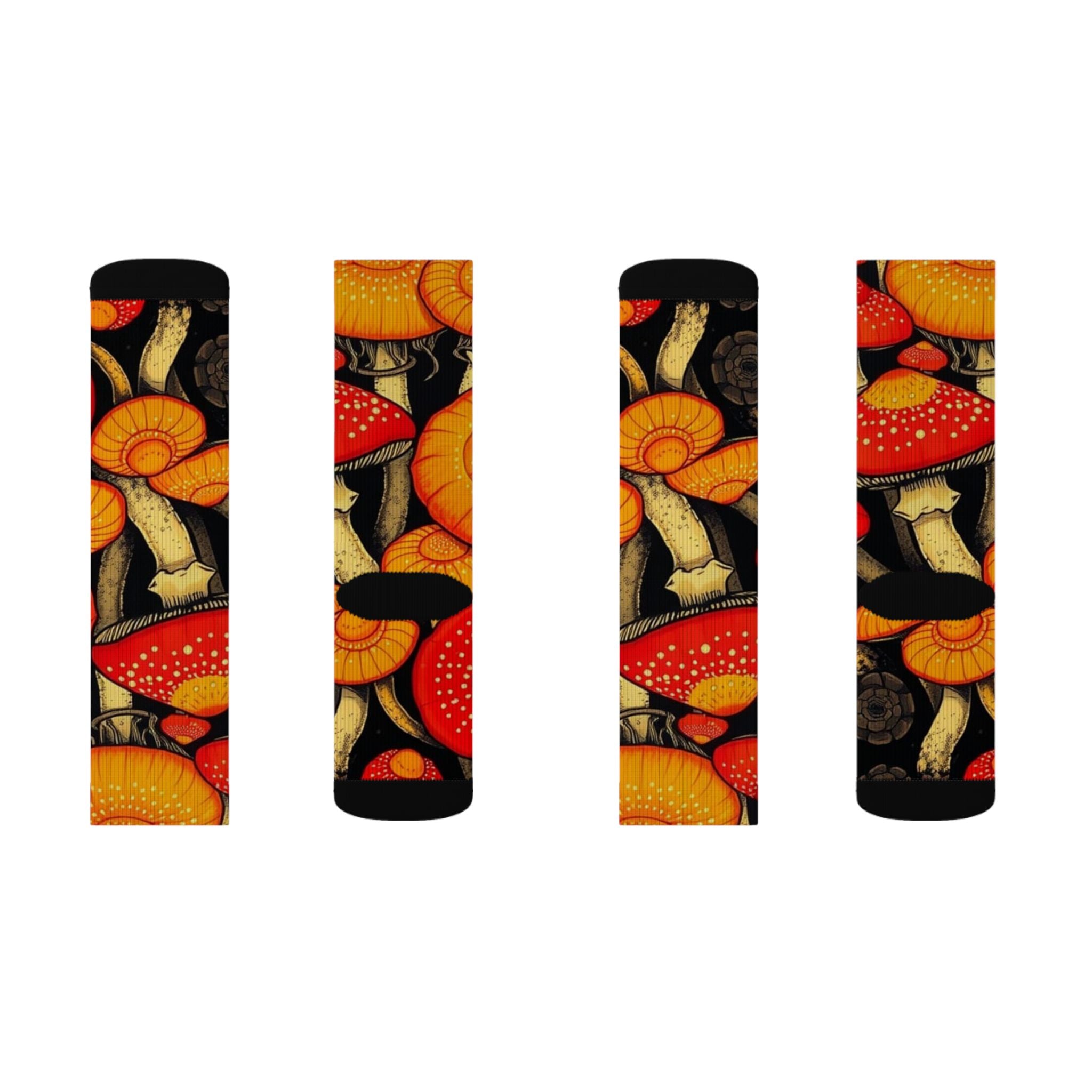 Whimsical Mushroom Socks, Colorful Patterned Socks, Gifts for Nature Lovers, Cozy Everyday Wear, Trendy Sock Collection