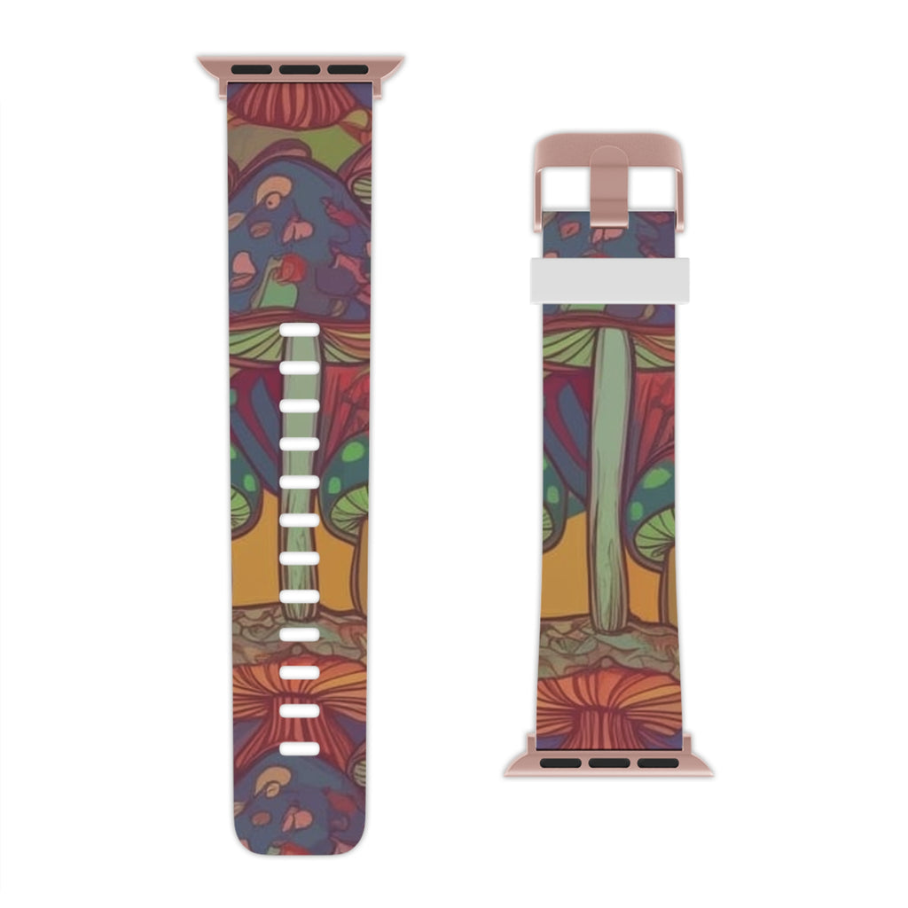 Mushroom Forest Apple Watch Band — Colorful Psychedelic Nature Strap