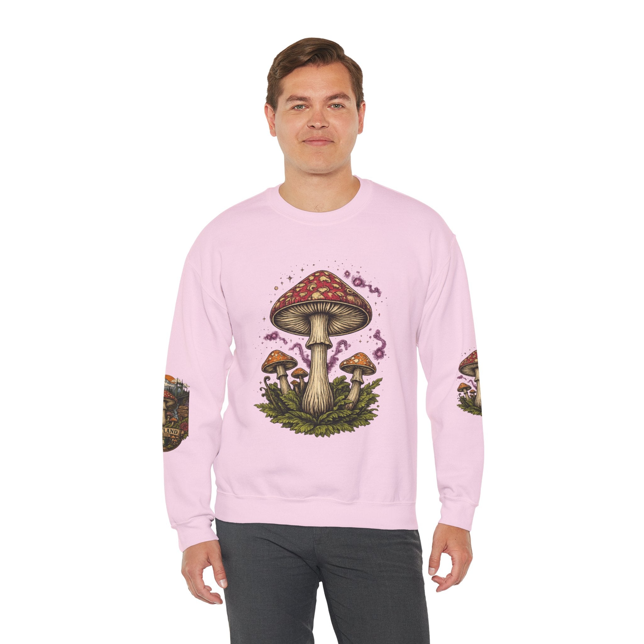 Mushroom Crewneck Sweatshirt — Portland Vintage Psychedelic Fungi Graphic