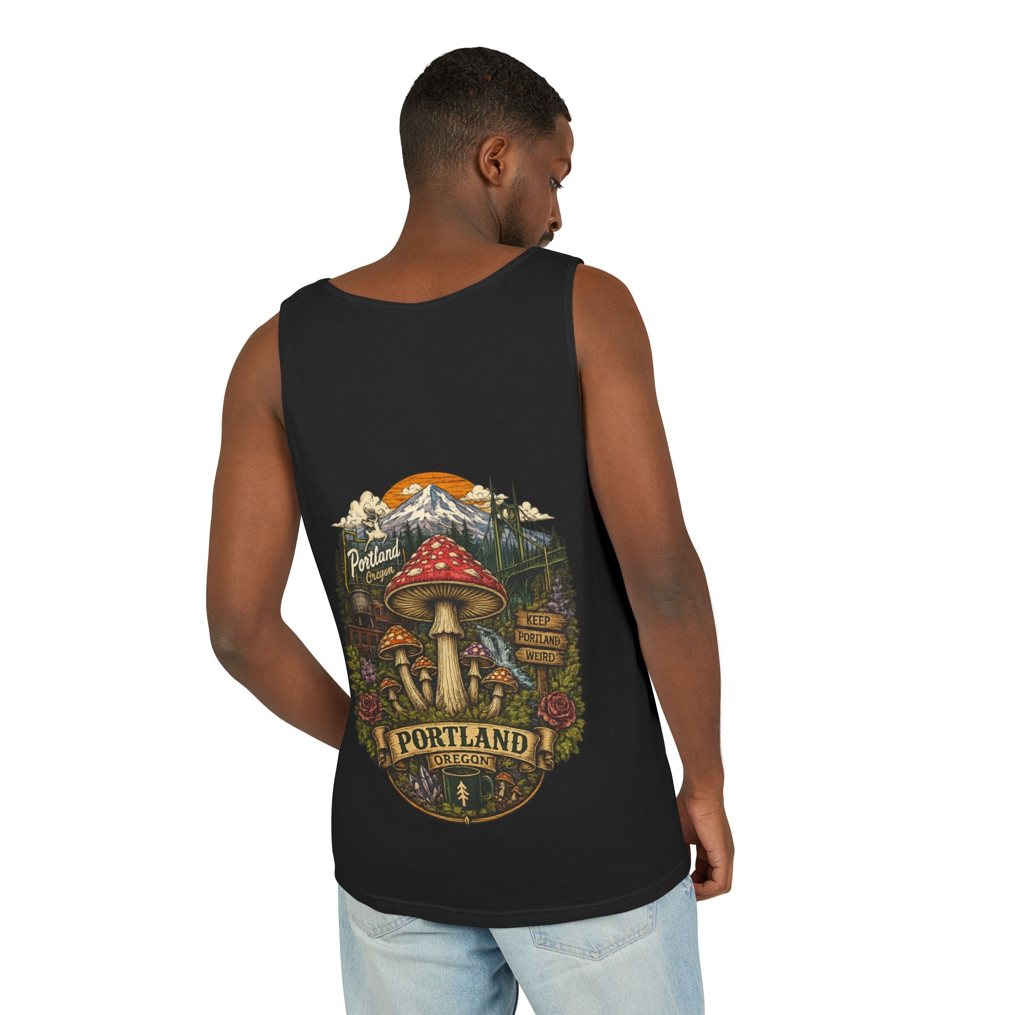 Mushroom Graphic Tank Top — Colorful Psychedelic Fungi Design