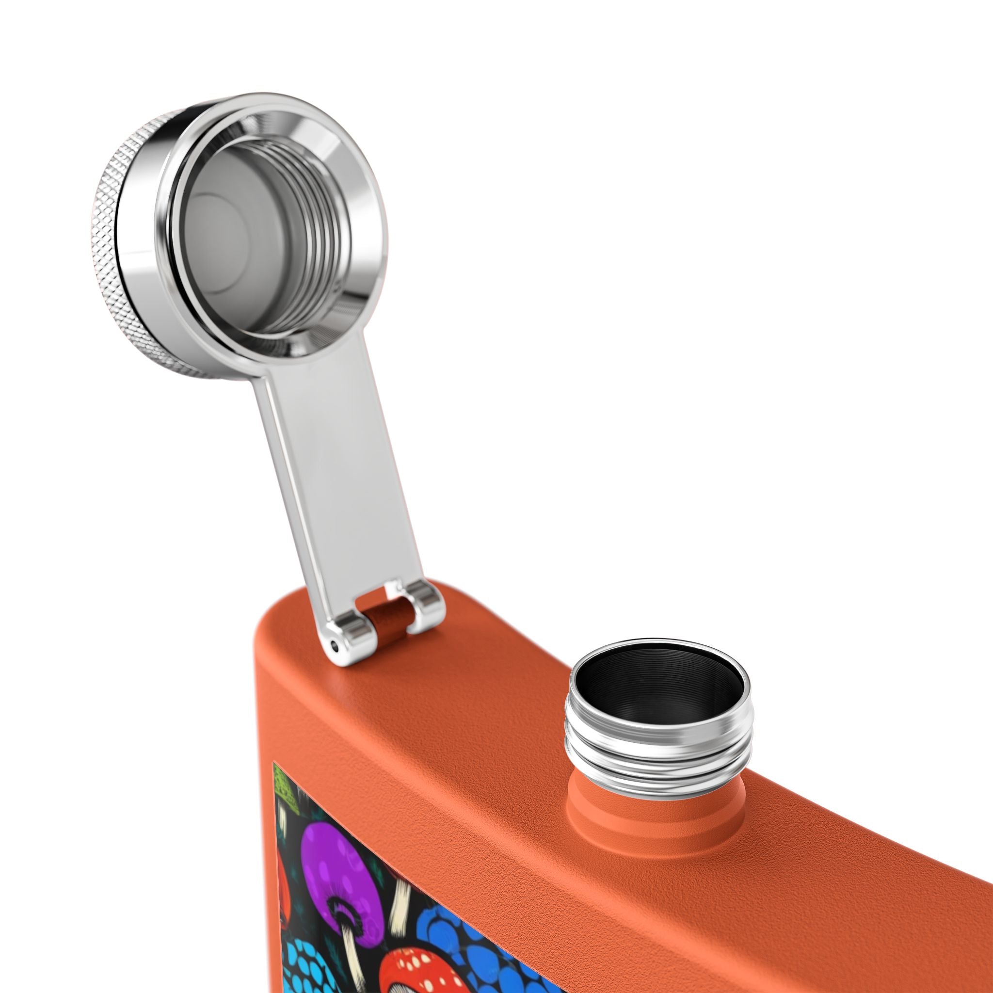 🌈 Psychedelic Pop Shroom Flask – Sip Boldly, Live Colorfully 🍄