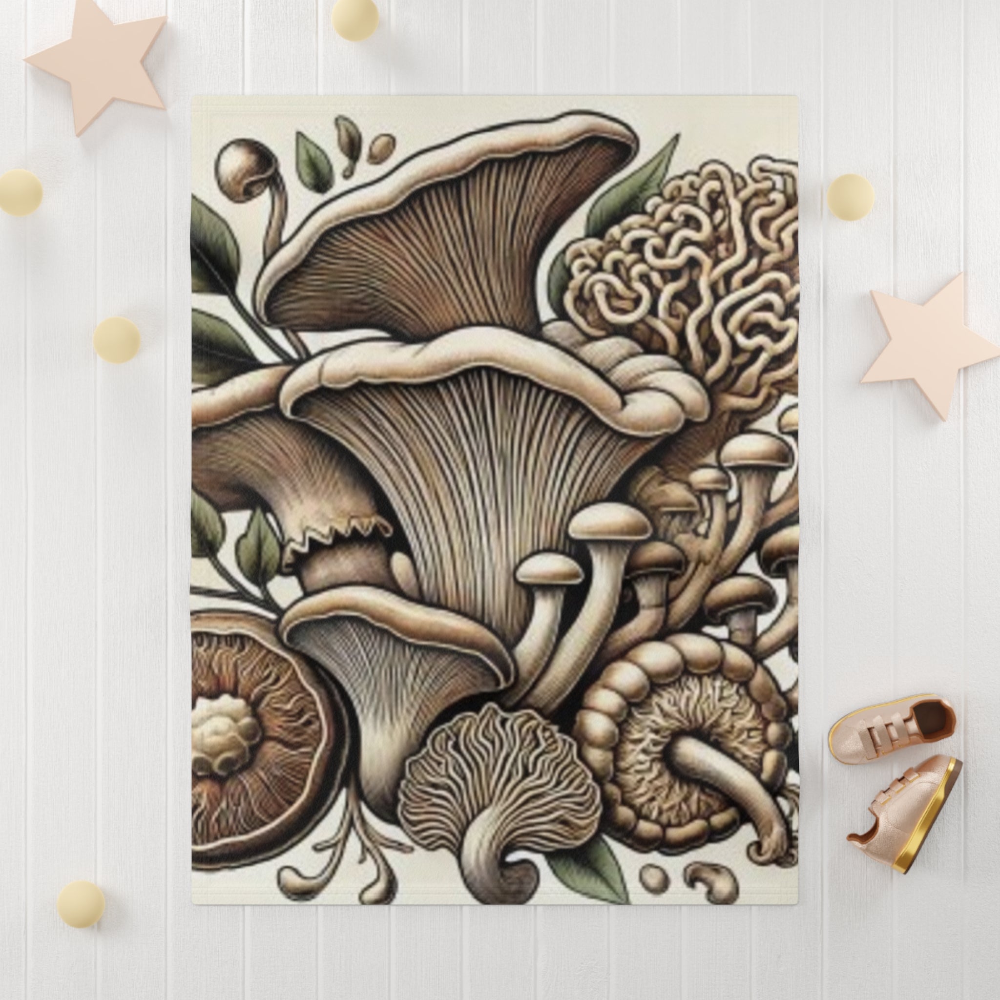 🍄🍼 “Vintage Fungi” Baby Blanket 🌿✨