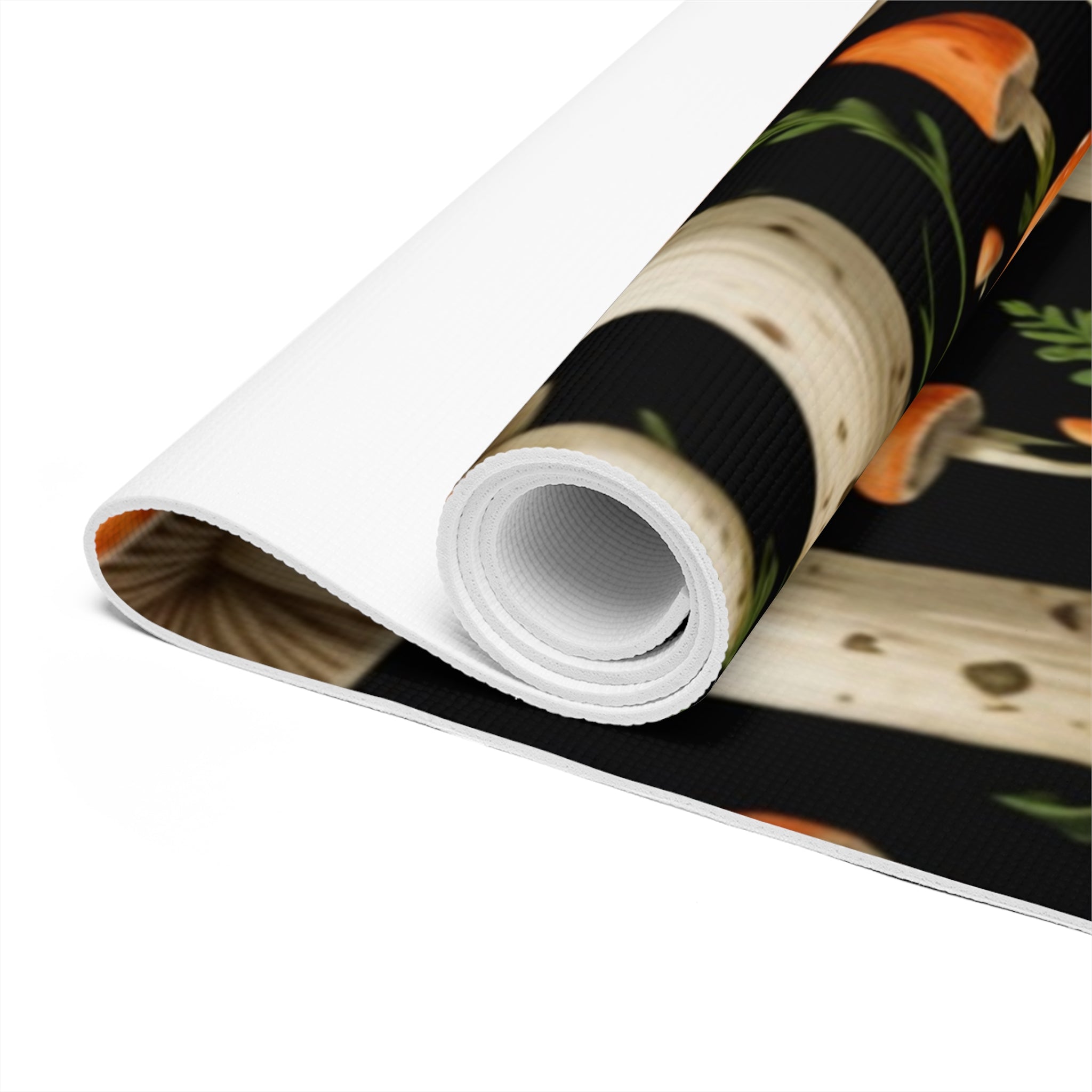 Mushroom Forest Foam Yoga Mat — Non-Slip Psychedelic Toadstool Design