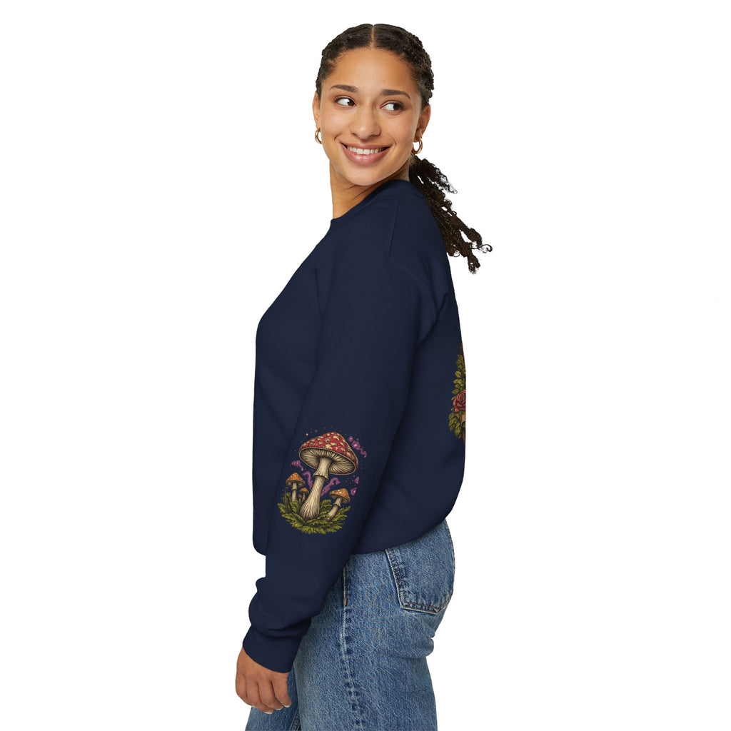 Mushroom Crewneck Sweatshirt — Portland Vintage Psychedelic Fungi Graphic