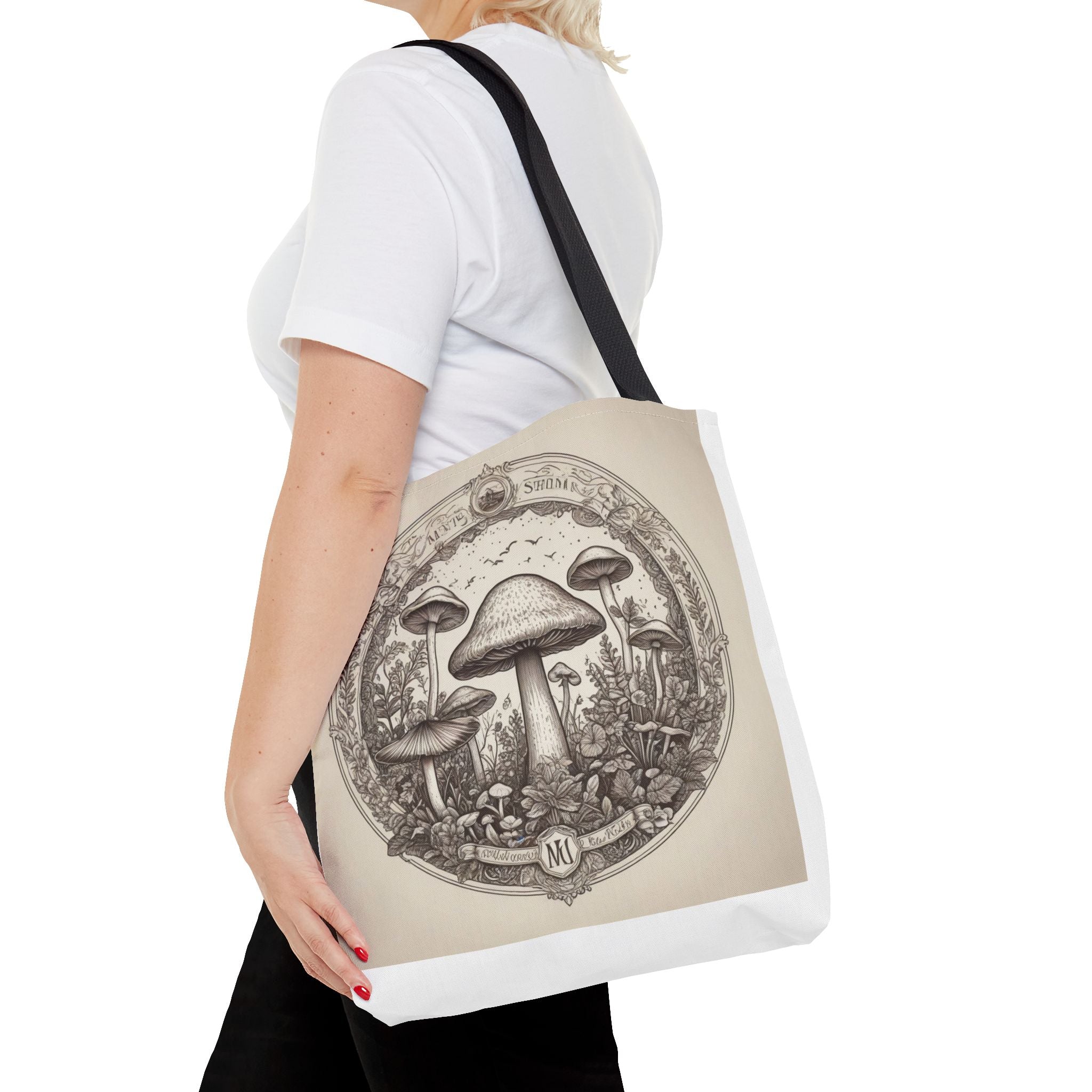👜 Mystic Shroom Circle Tote Bag – Where Art Nouveau Meets Nature 🍄