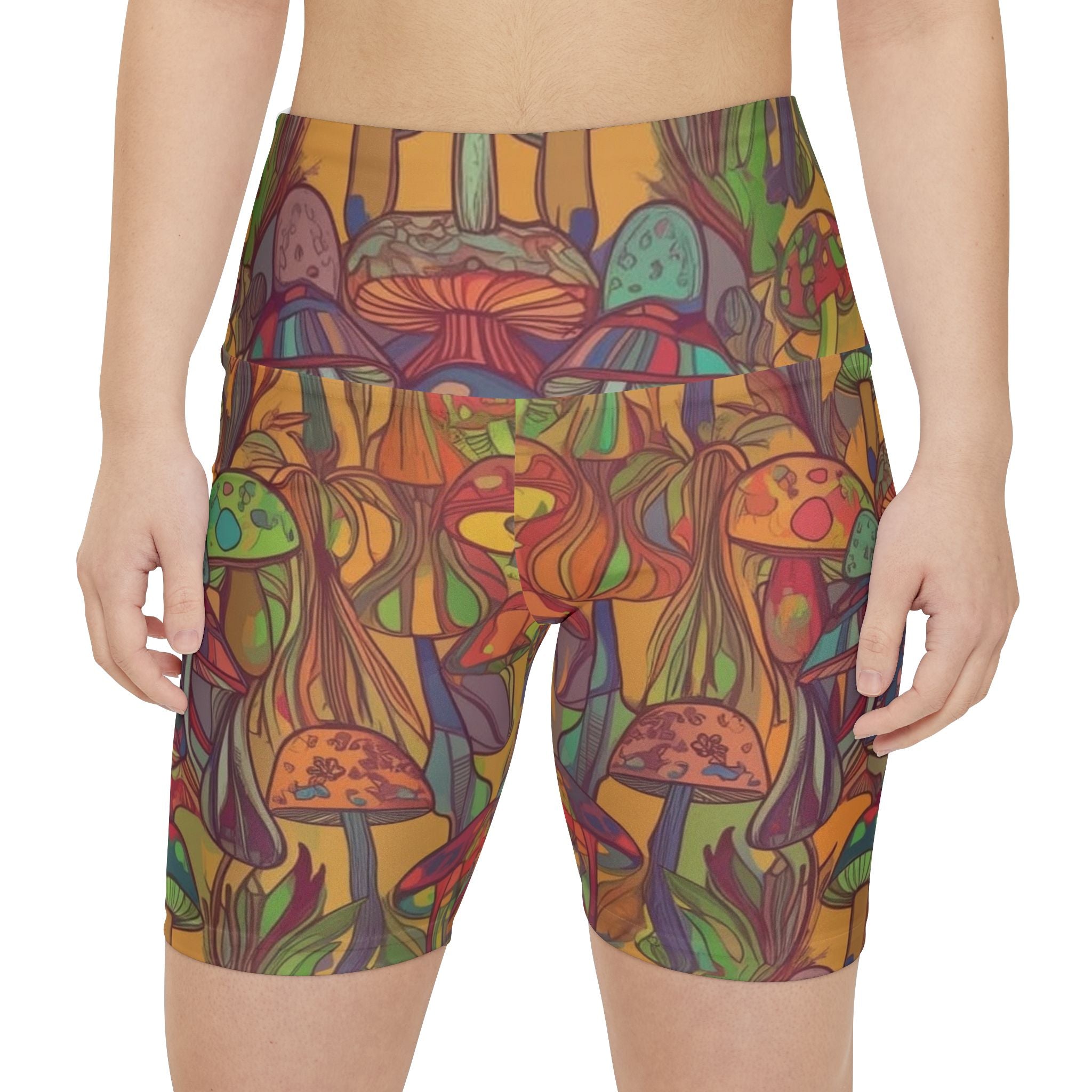 🌄 Forest Dash Shroom Biker Shorts 🍄⚡