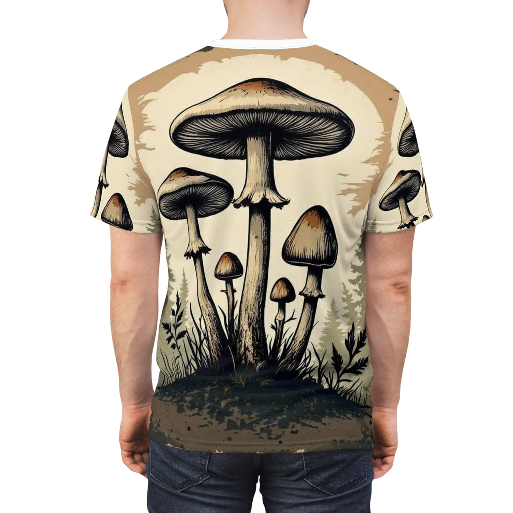 Psychedelic Mushroom All-Over Print T-Shirt – Woodland Fungi Graphic Tee