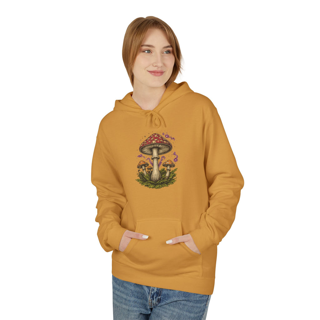 Mushroom Art Hoodie — Botanical Foraging Graphic Pullover