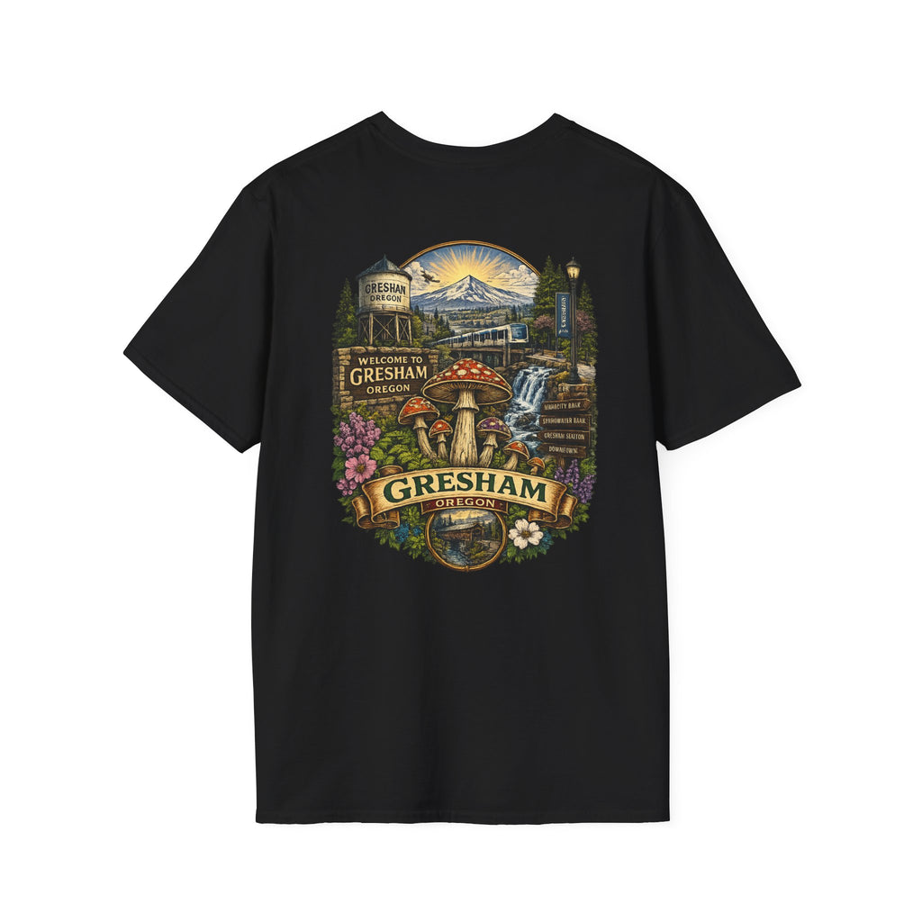 Psychedelic Mushroom Graphic T-Shirt — Red Amanita Illustration