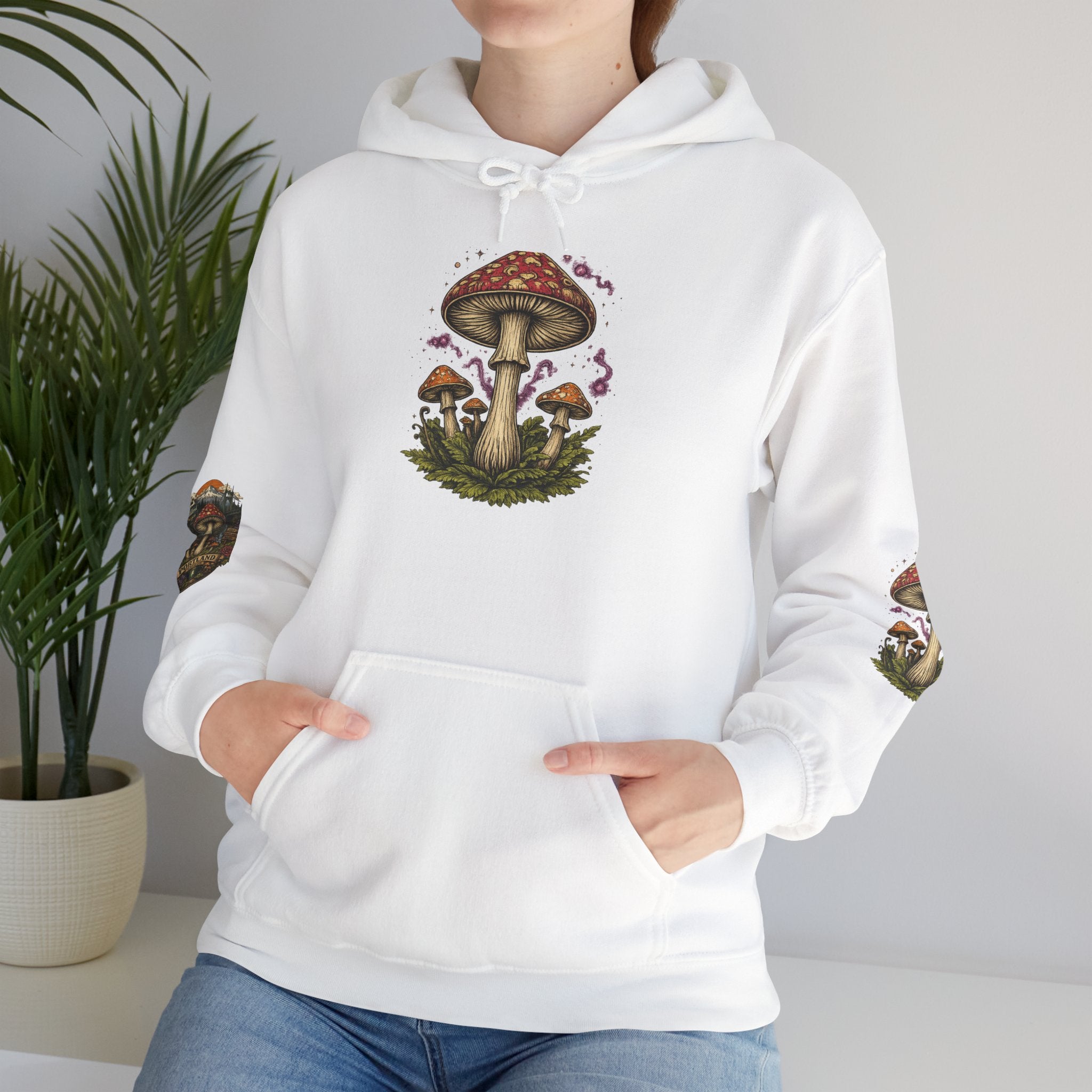 Mushroom Forest Hooded Sweatshirt — Portland Nature Graphic Hoodie