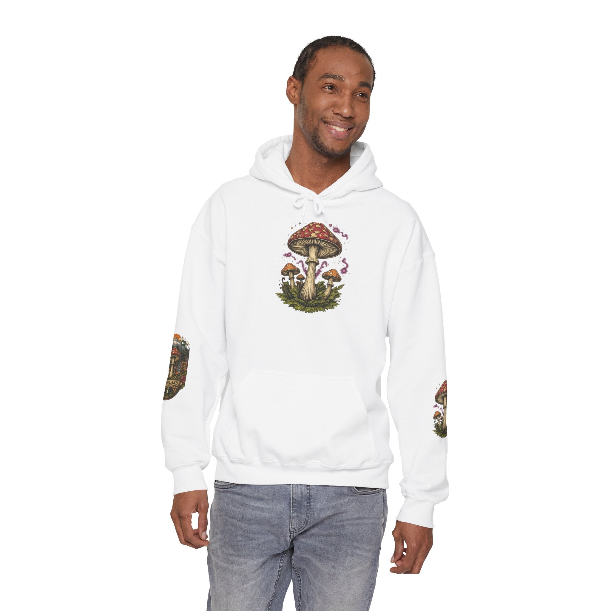 Mushroom Forest Hooded Sweatshirt — Portland Nature Graphic Hoodie