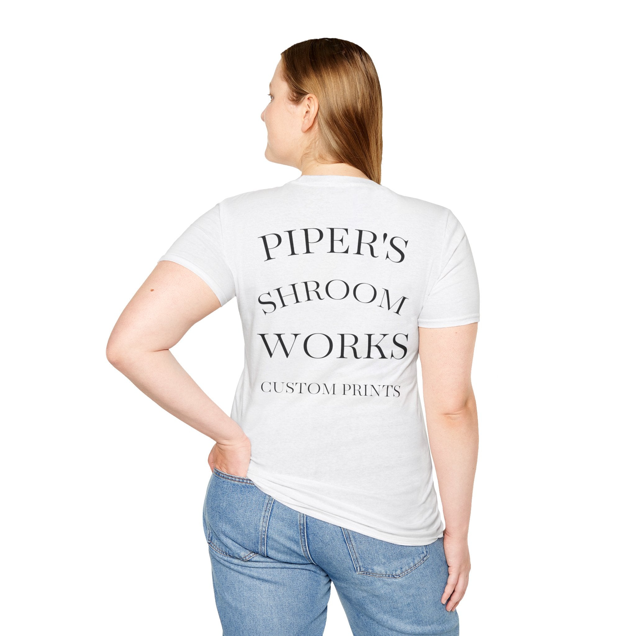 Piper's Shroom Works T-Shirt — Rainbow Drip Mushroom Graphic Tee