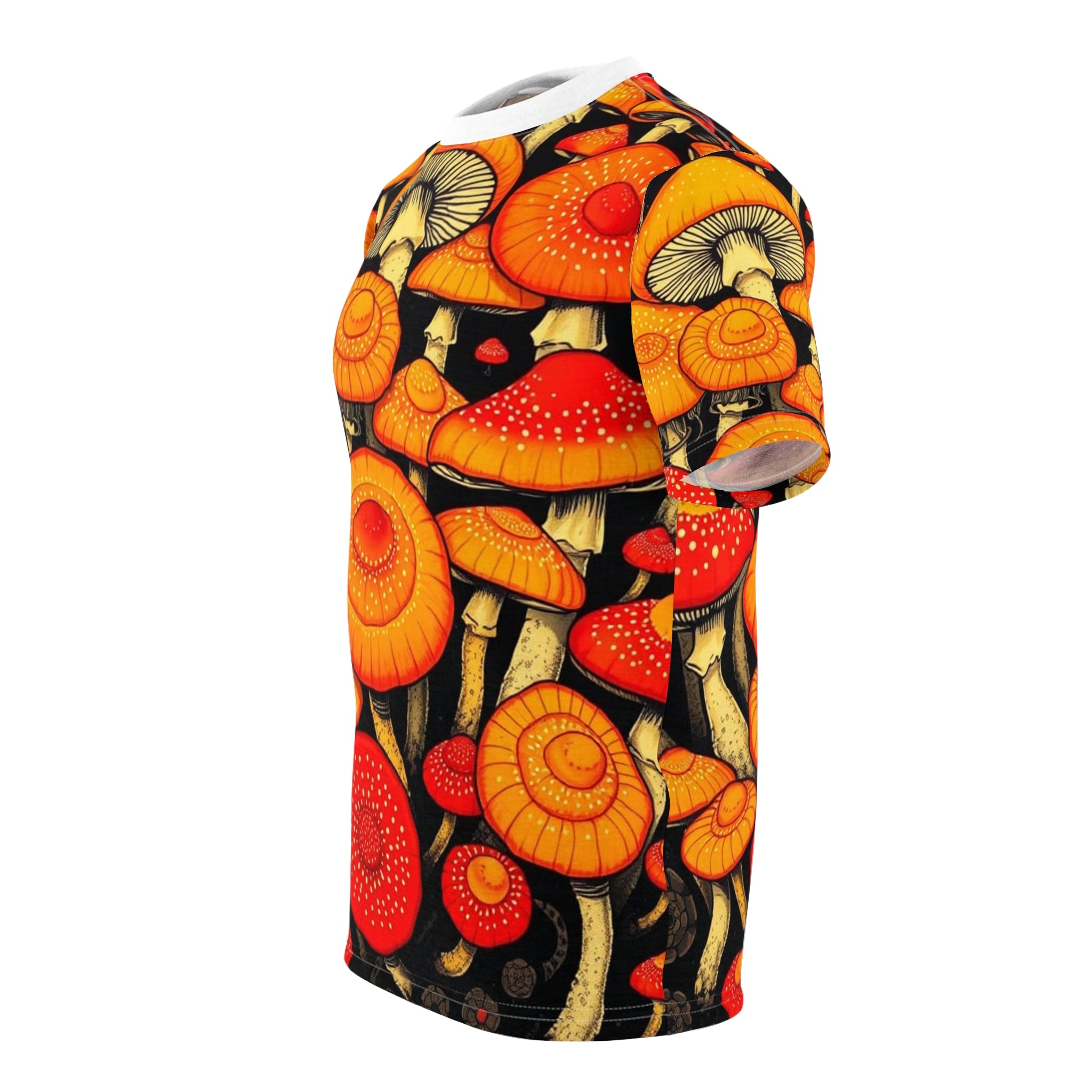 Psychedelic Orange Mushroom All-Over Print Tee