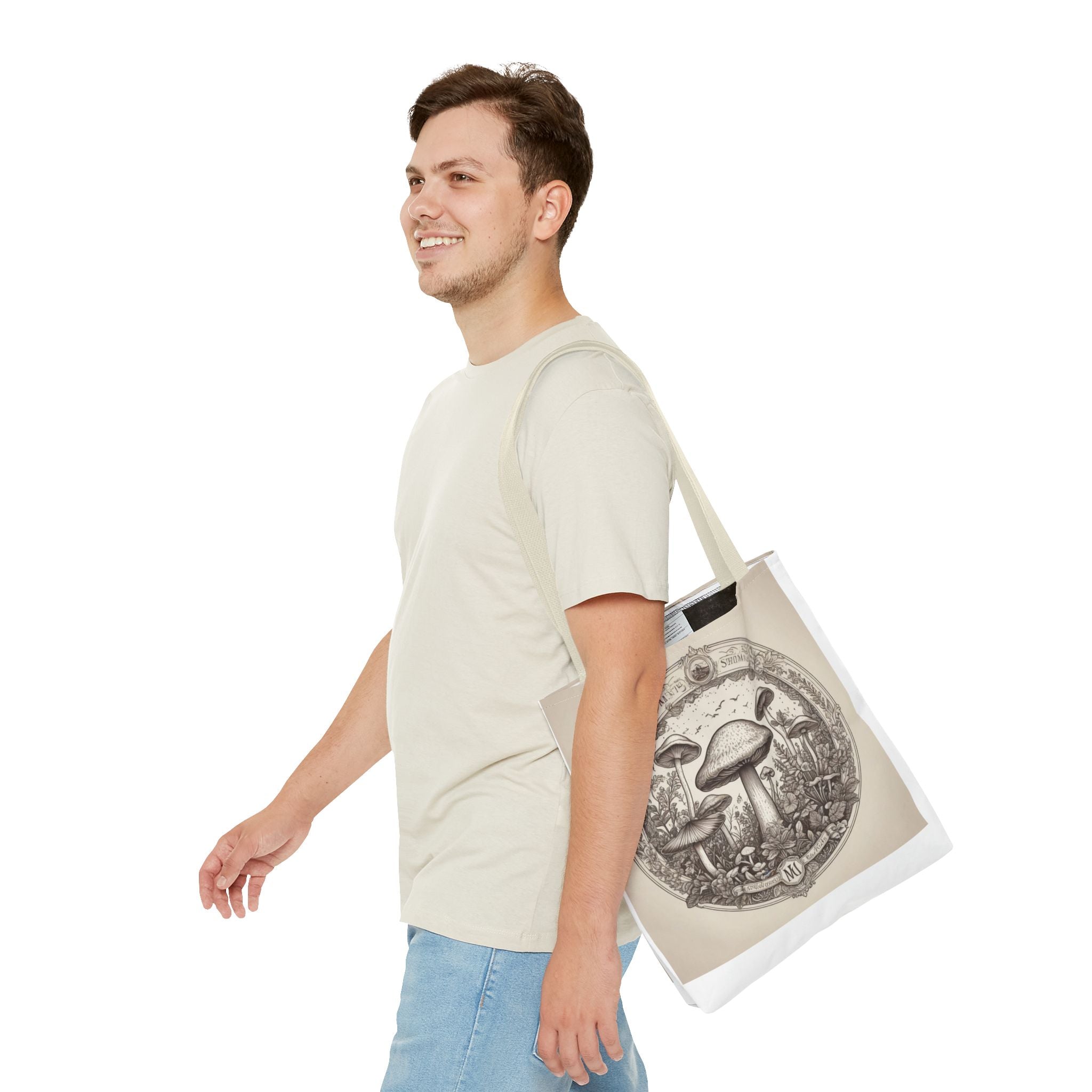 👜 Mystic Shroom Circle Tote Bag – Where Art Nouveau Meets Nature 🍄