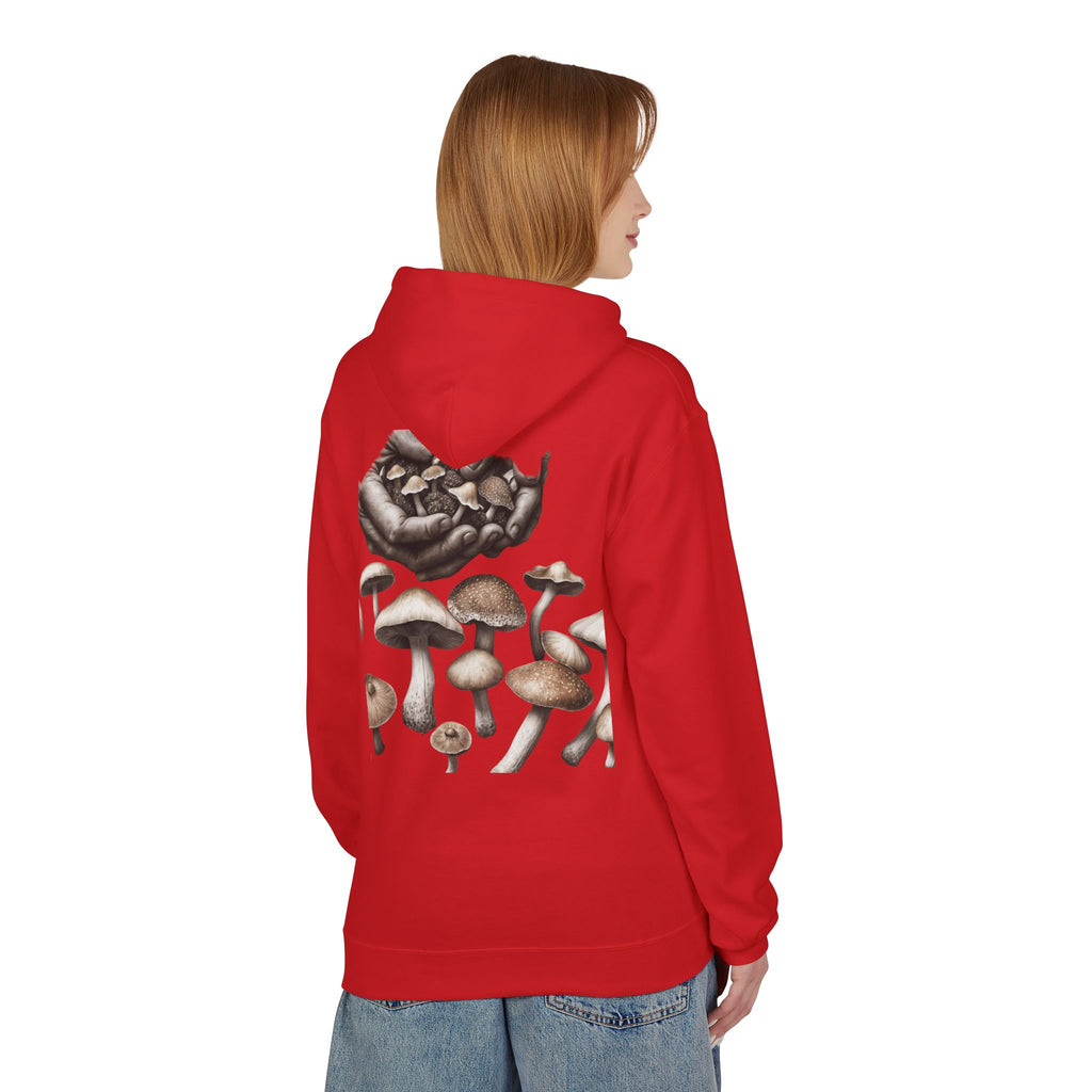 Mushroom Art Hoodie — Botanical Foraging Graphic Pullover