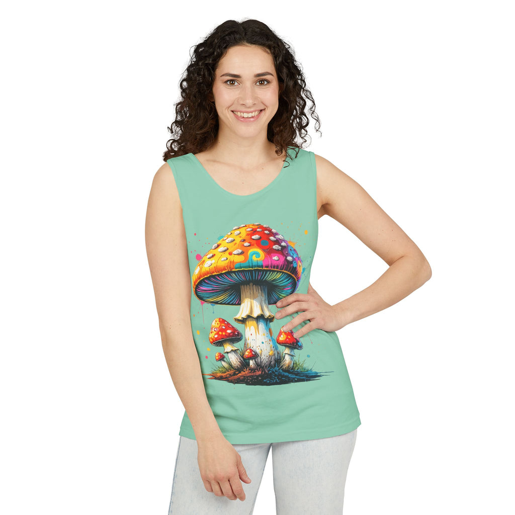 Mushroom Graphic Tank Top — Colorful Psychedelic Fungi Design