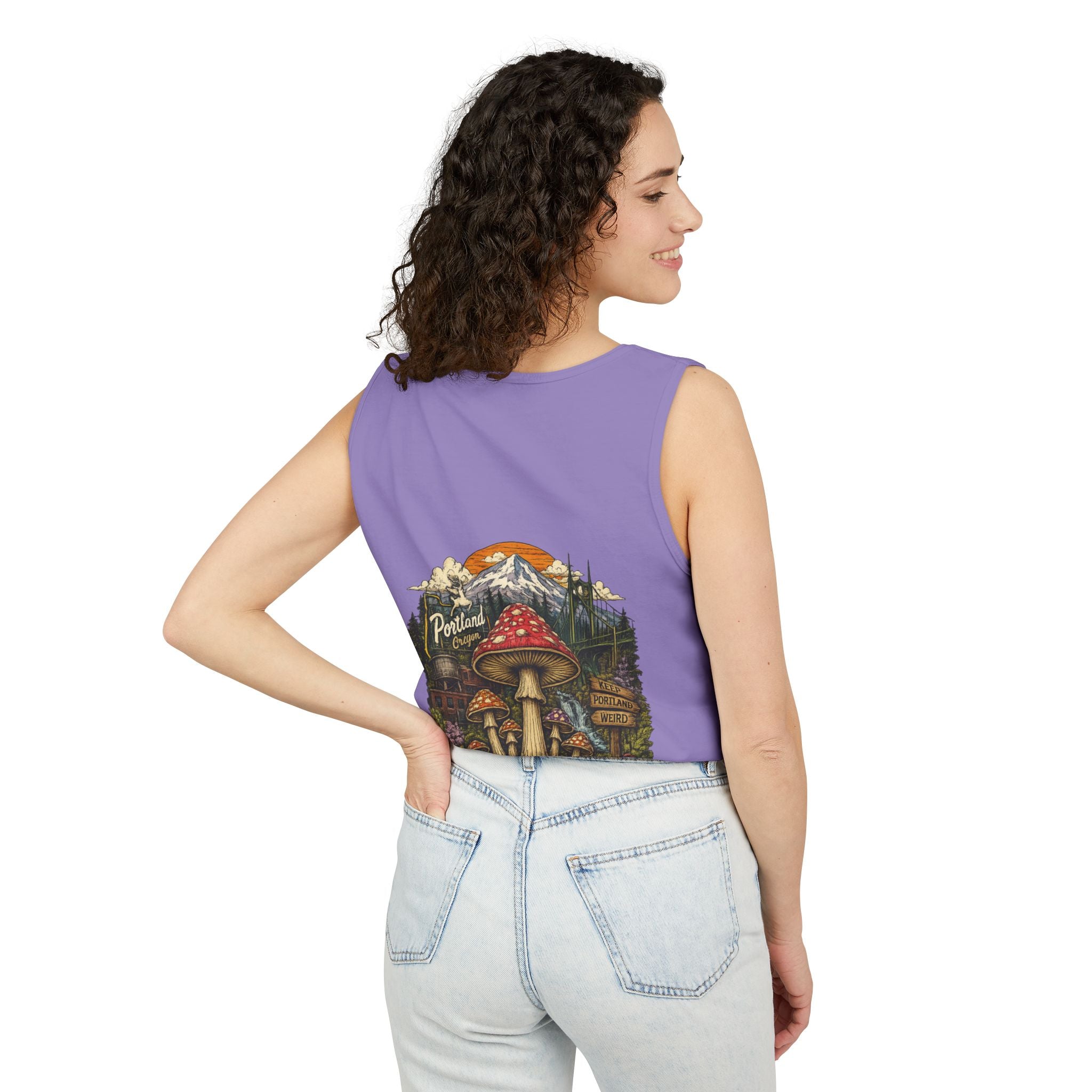 Mushroom Graphic Tank Top — Colorful Psychedelic Fungi Design