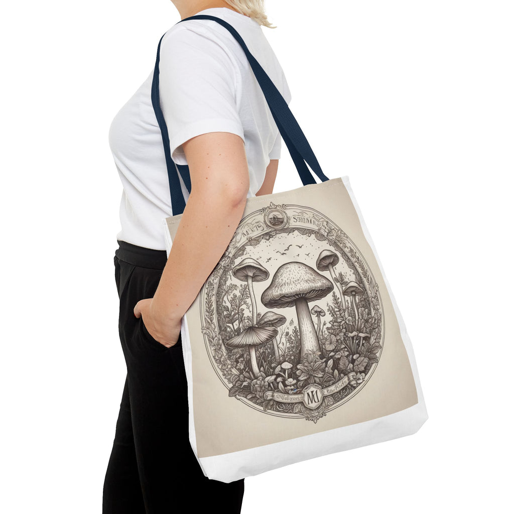 👜 Mystic Shroom Circle Tote Bag – Where Art Nouveau Meets Nature 🍄