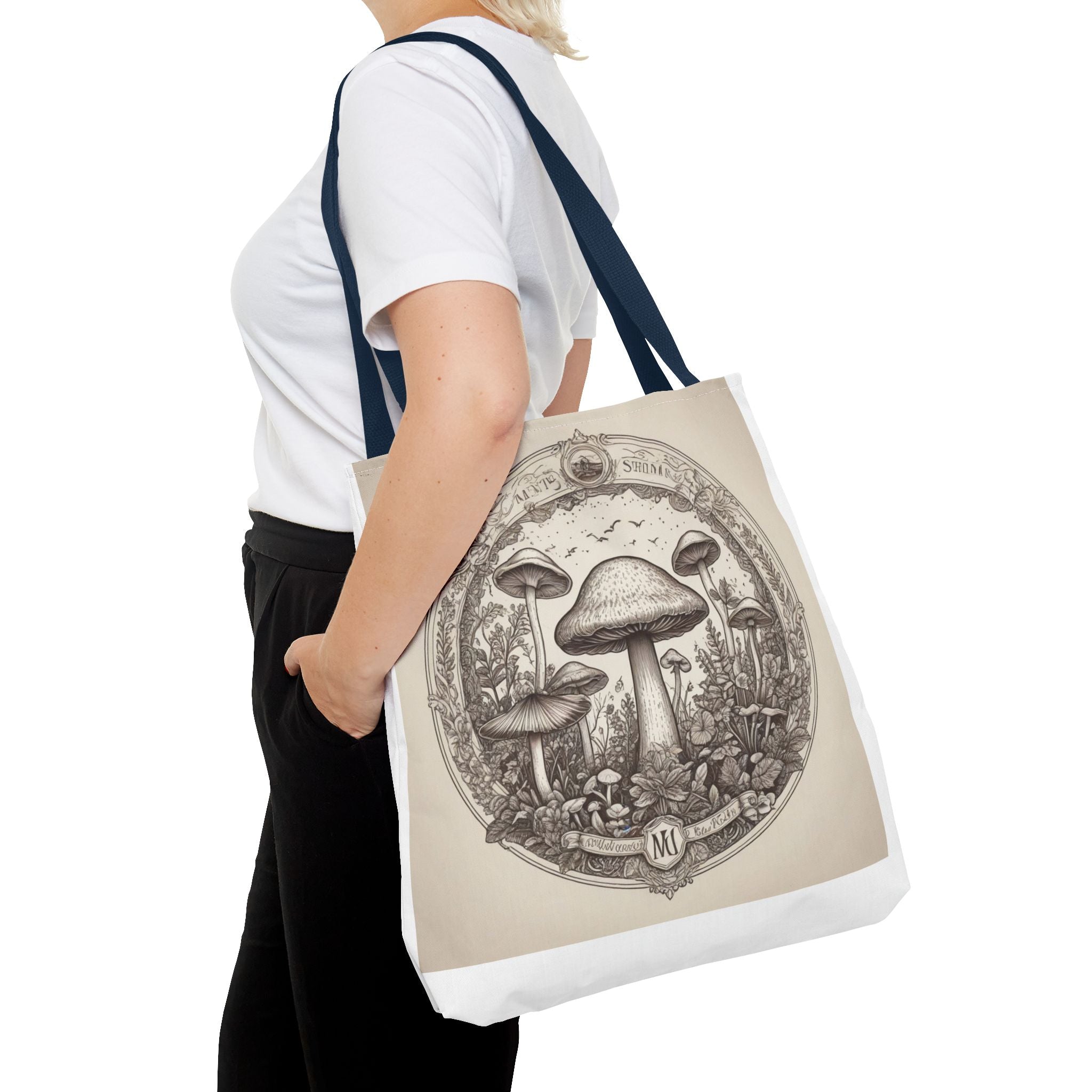 👜 Mystic Shroom Circle Tote Bag – Where Art Nouveau Meets Nature 🍄
