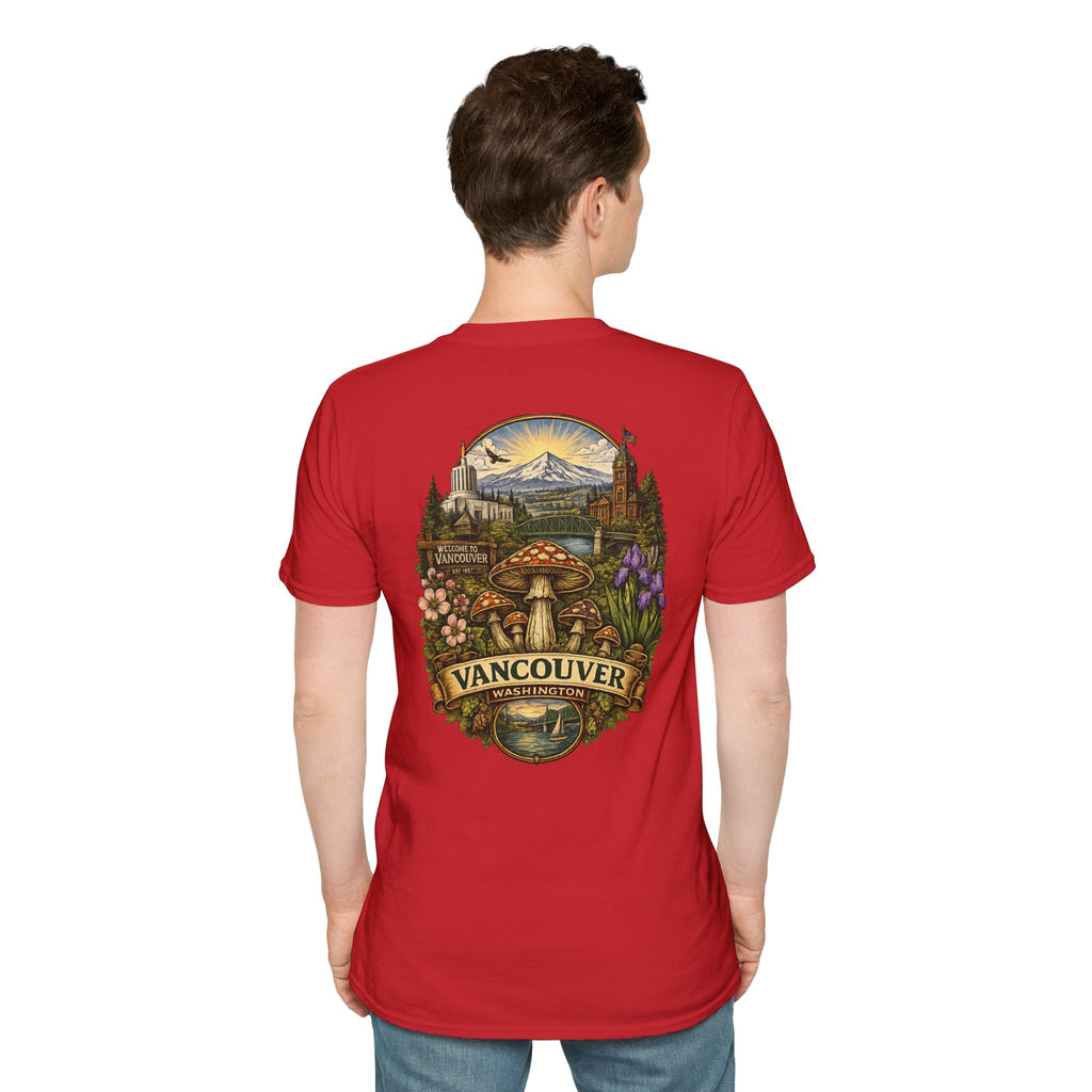 Mushroom Illustration T-Shirt – Vintage Red Toadstool Graphic