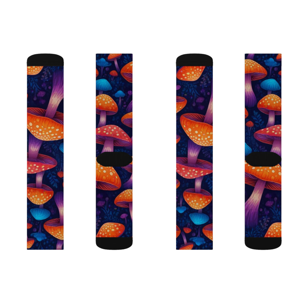 Socks: Colorful Mushroom Pattern Socks, Unique Gift for Fungi Lovers, Fun Fashion Socks, Cozy Home Accessories, Quirky Sock Gift
