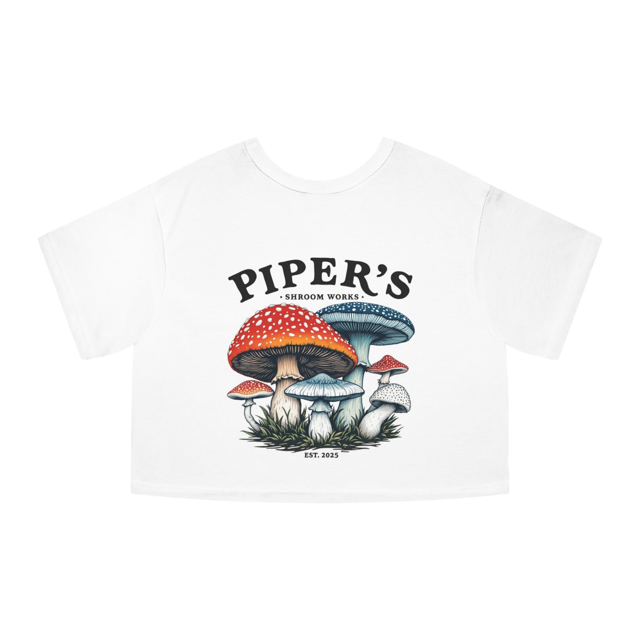 🍄 Rooted in Earth, Styled for the Soul – Mushroom Hands Crop Tee 🌿