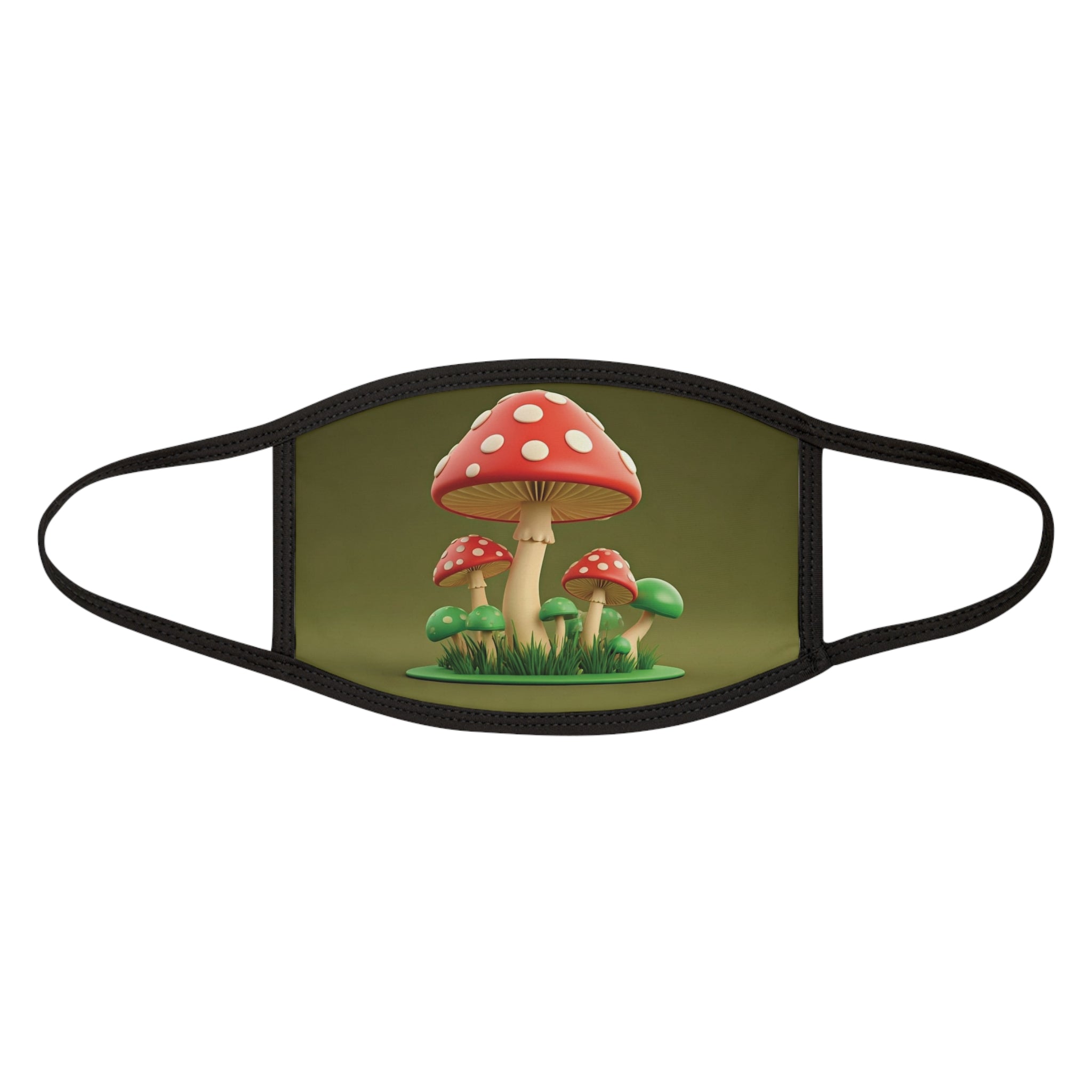 Face Mask: Mushroom Cluster Face Mask — Cute Red Toadstool Mask for Nature Lovers
