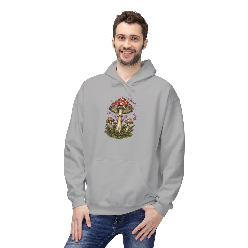 Mushroom Art Hoodie — Botanical Foraging Graphic Pullover
