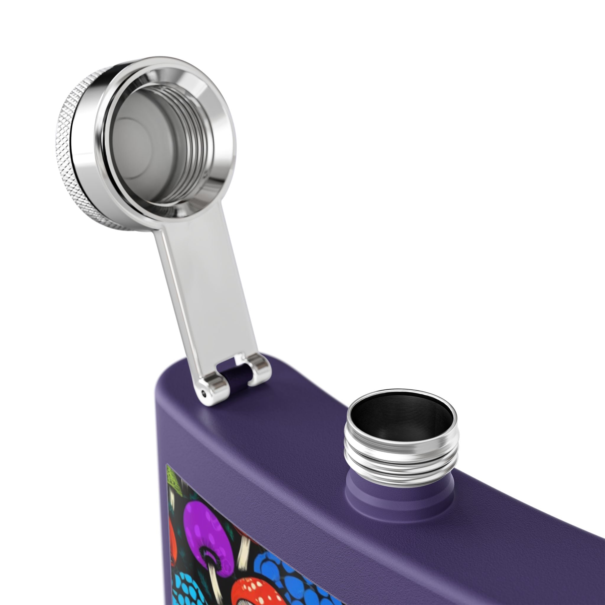 🌈 Psychedelic Pop Shroom Flask – Sip Boldly, Live Colorfully 🍄