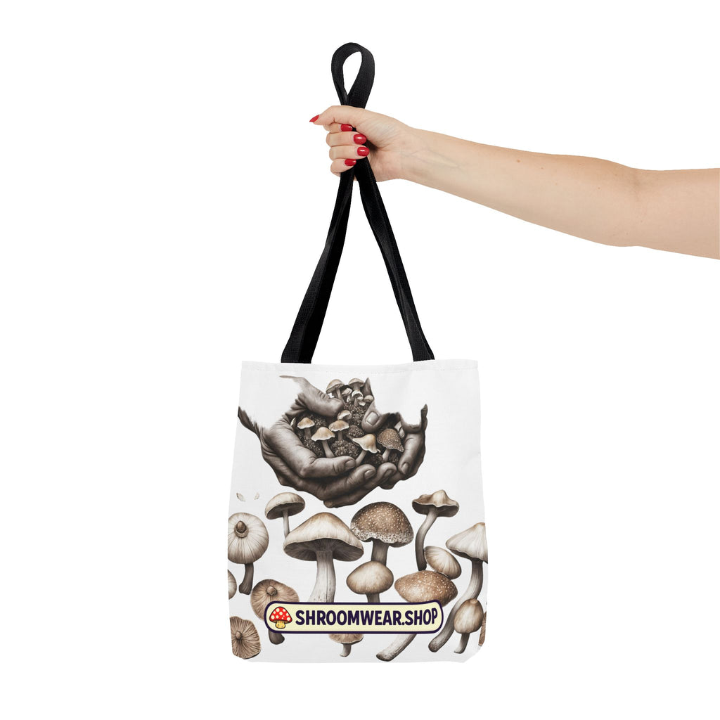 Tote Bag: Mushroom Tote Bag — Hand-Harvested Fungi Illustration Tote