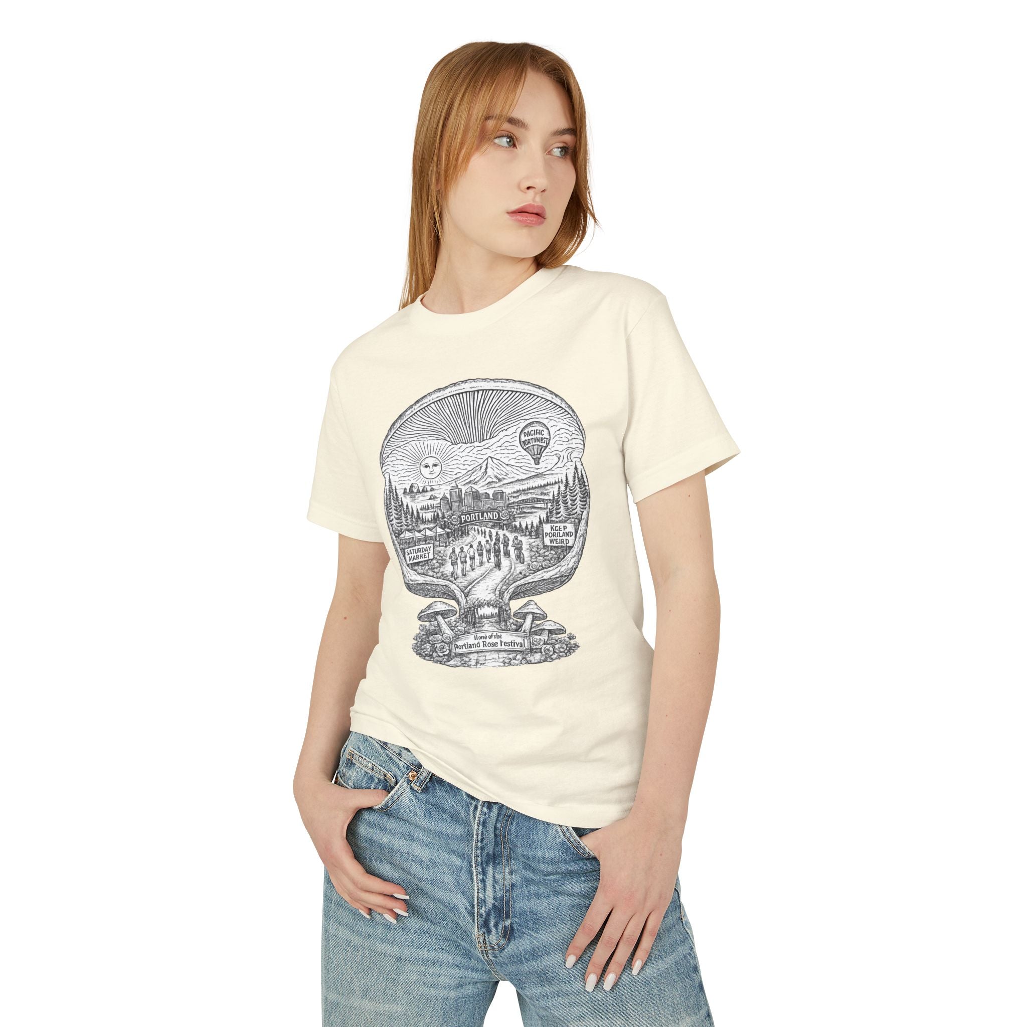 Portland Mushrooms Graphic Tee — Vintage Outdoor Nature T-Shirt