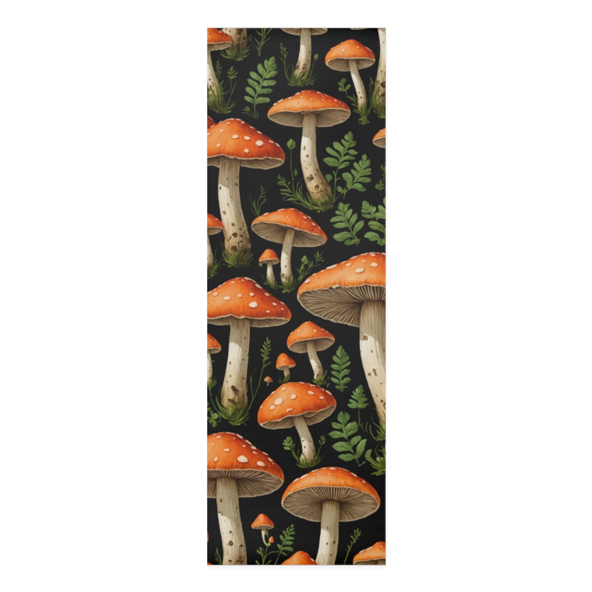 Mushroom Forest Foam Yoga Mat — Non-Slip Psychedelic Toadstool Design