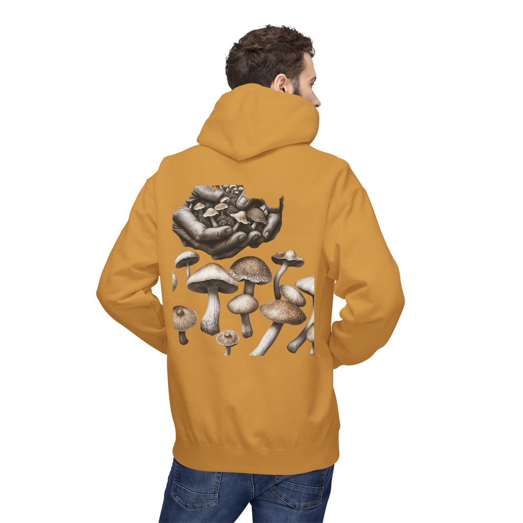 Mushroom Art Hoodie — Botanical Foraging Graphic Pullover