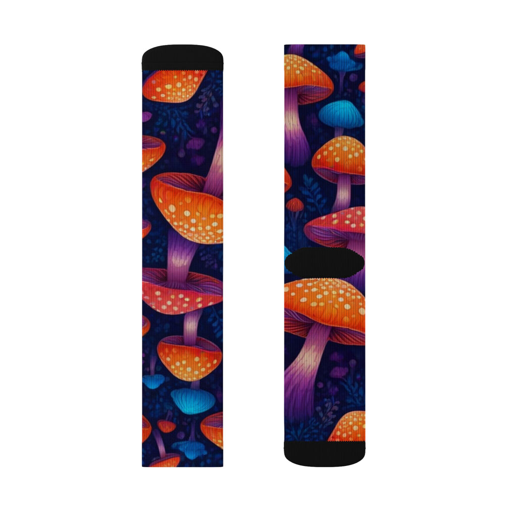 Socks: Colorful Mushroom Pattern Socks, Unique Gift for Fungi Lovers, Fun Fashion Socks, Cozy Home Accessories, Quirky Sock Gift