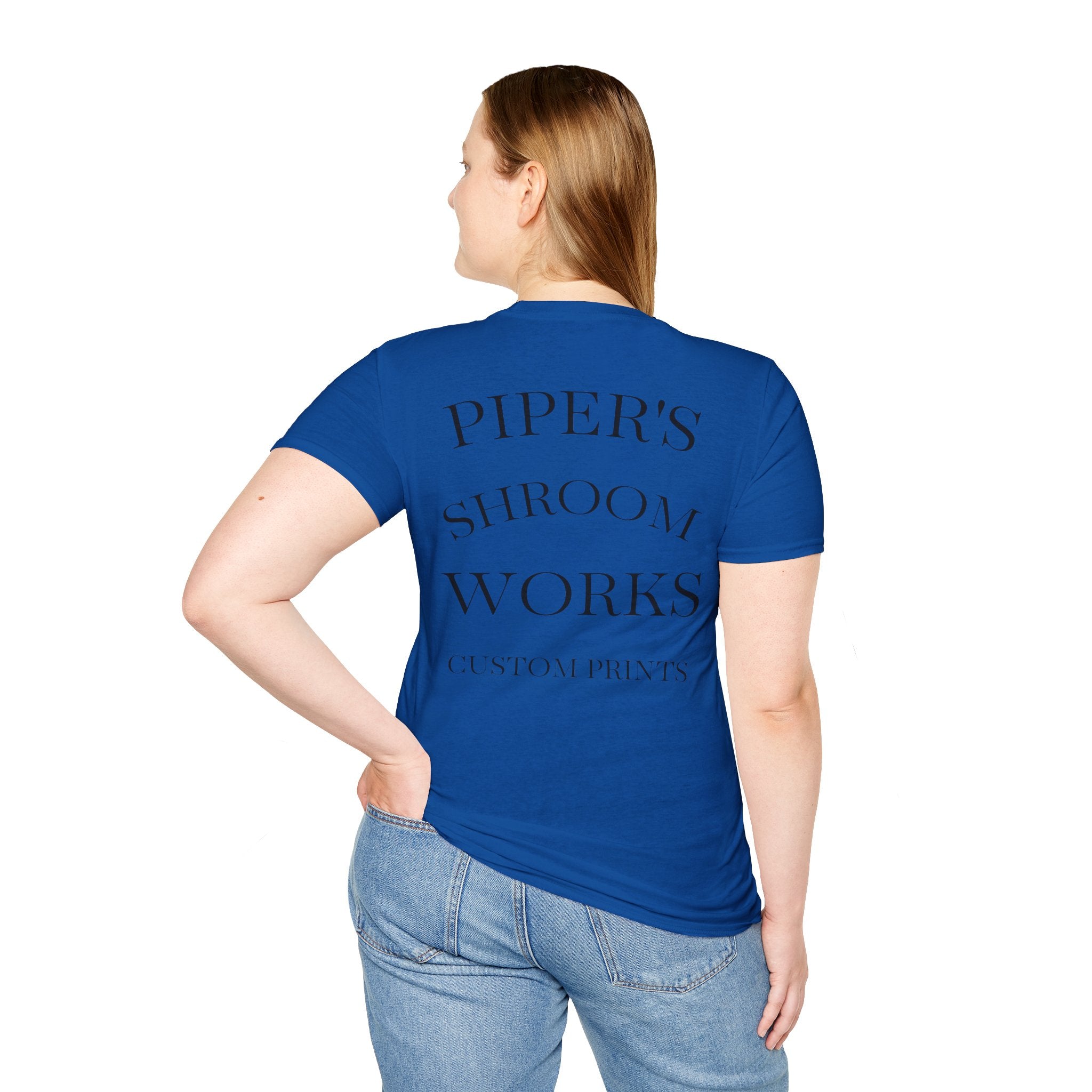Piper's Shroom Works T-Shirt — Rainbow Drip Mushroom Graphic Tee