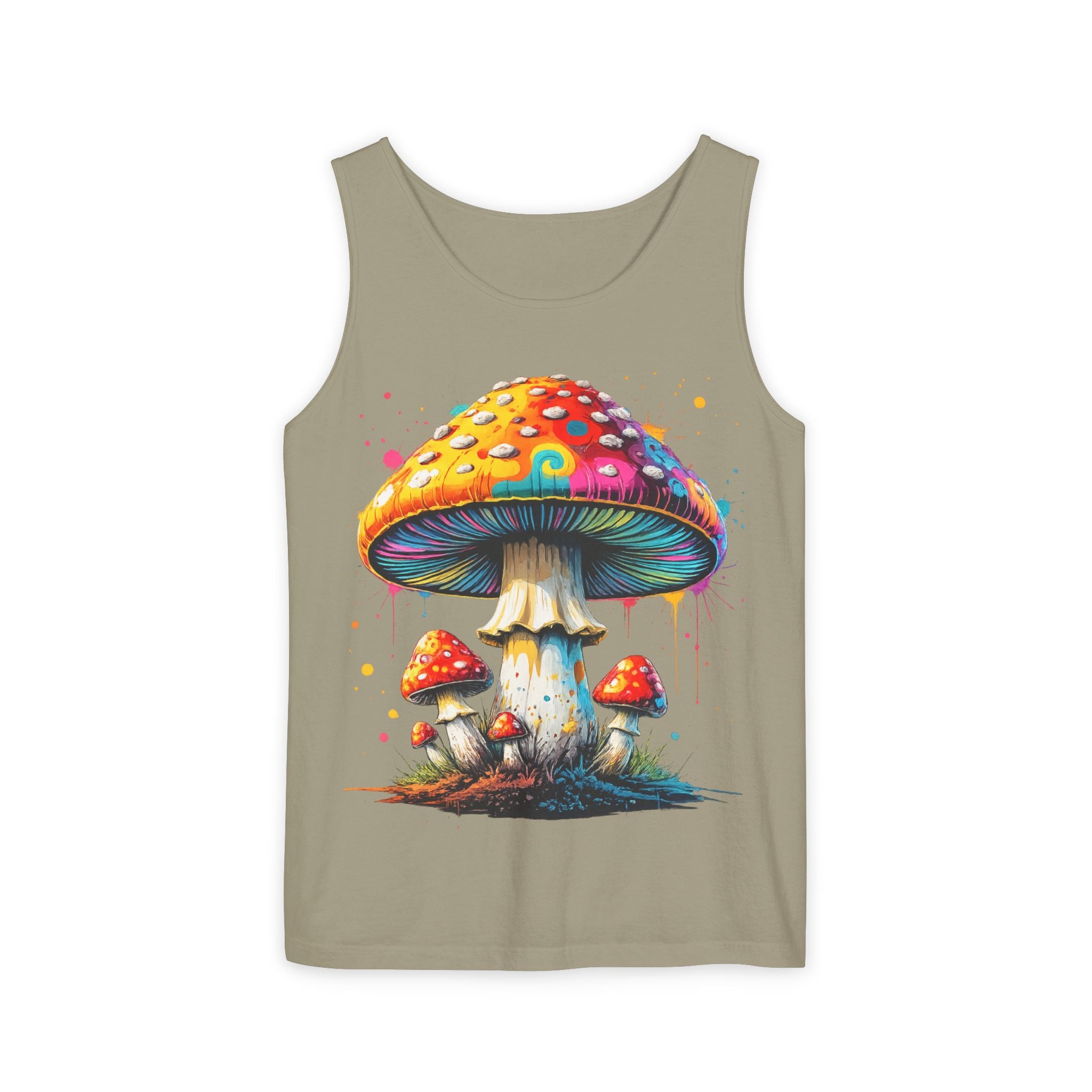 Mushroom Graphic Tank Top — Colorful Psychedelic Fungi Design