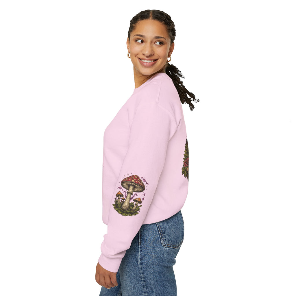 Mushroom Crewneck Sweatshirt — Portland Vintage Psychedelic Fungi Graphic