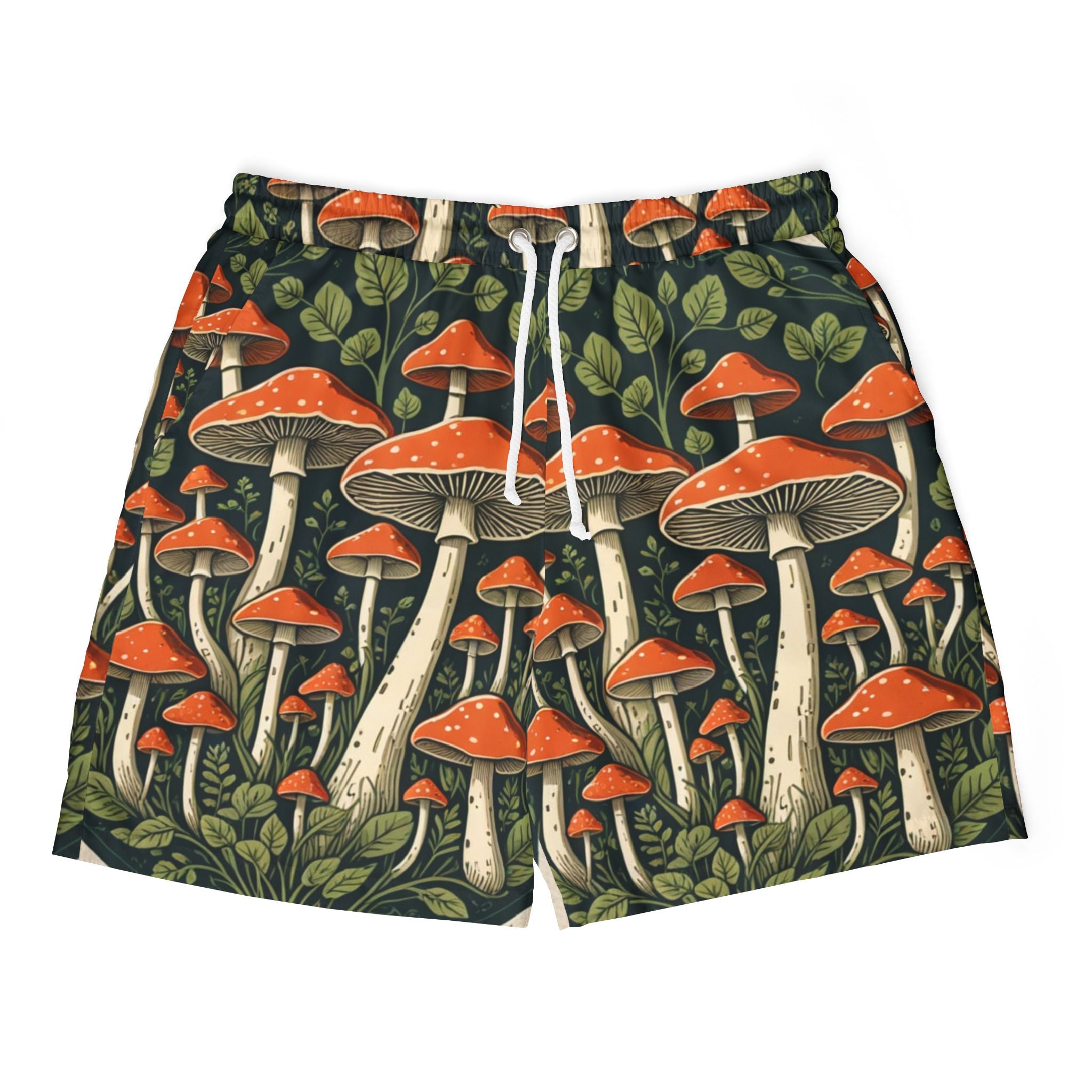 🍄 “Forest Floor Fantasy” Mushroom Swim Trunks 🌿