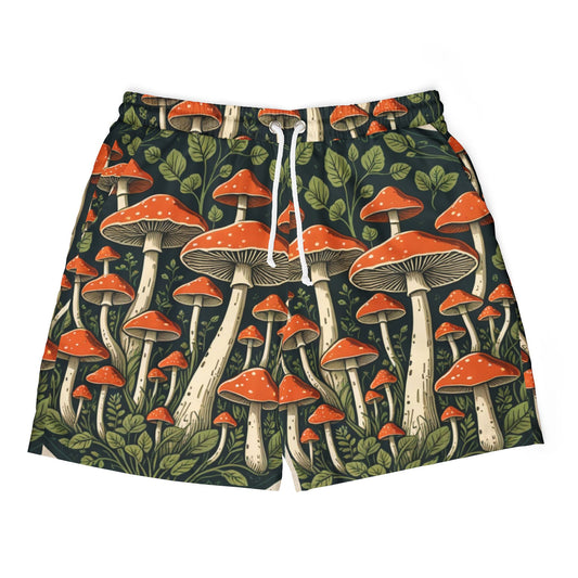 🍄 “Forest Floor Fantasy” Mushroom Swim Trunks 🌿