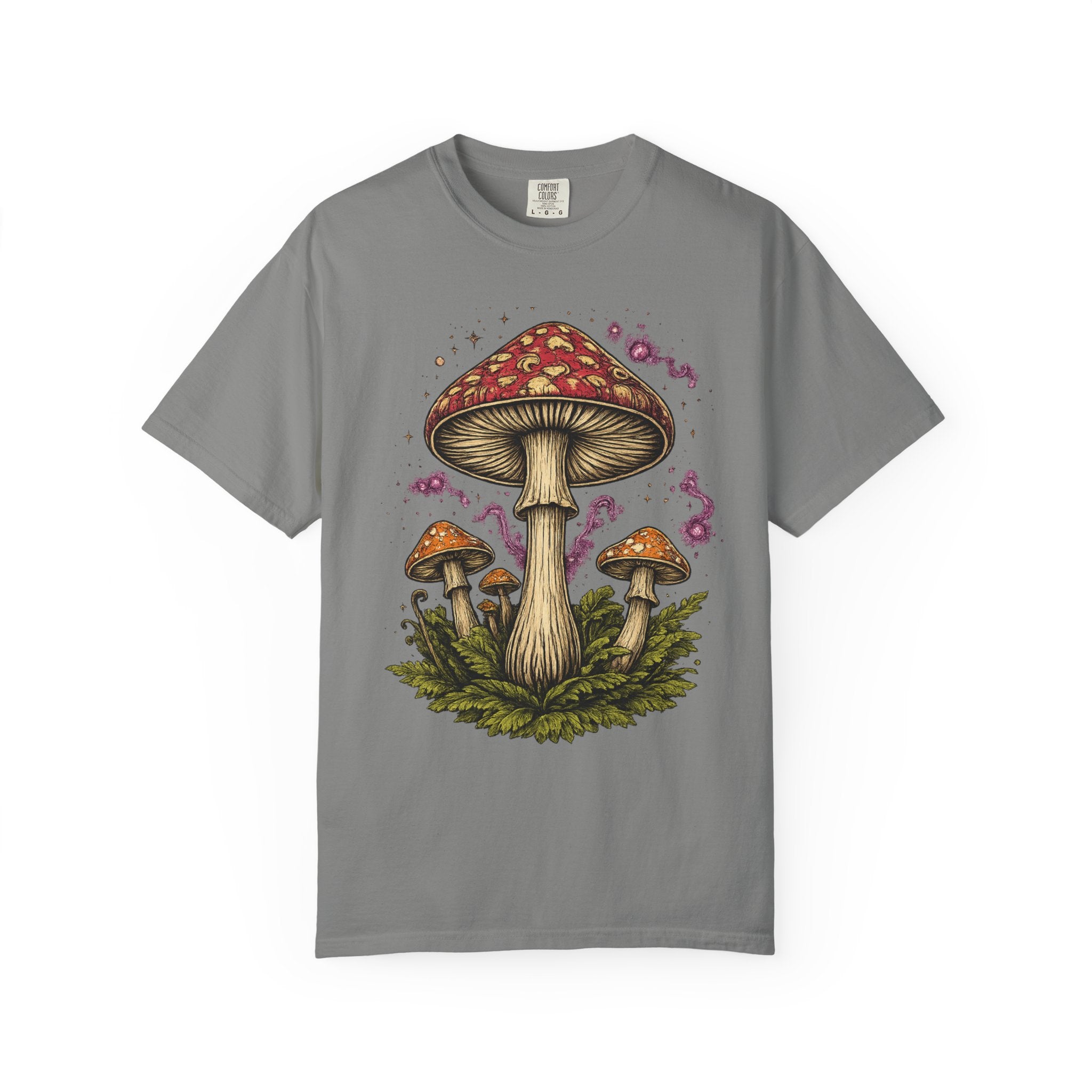 City: Portland Mushroom Graphic T-Shirt — Vintage Forest Amanita Design