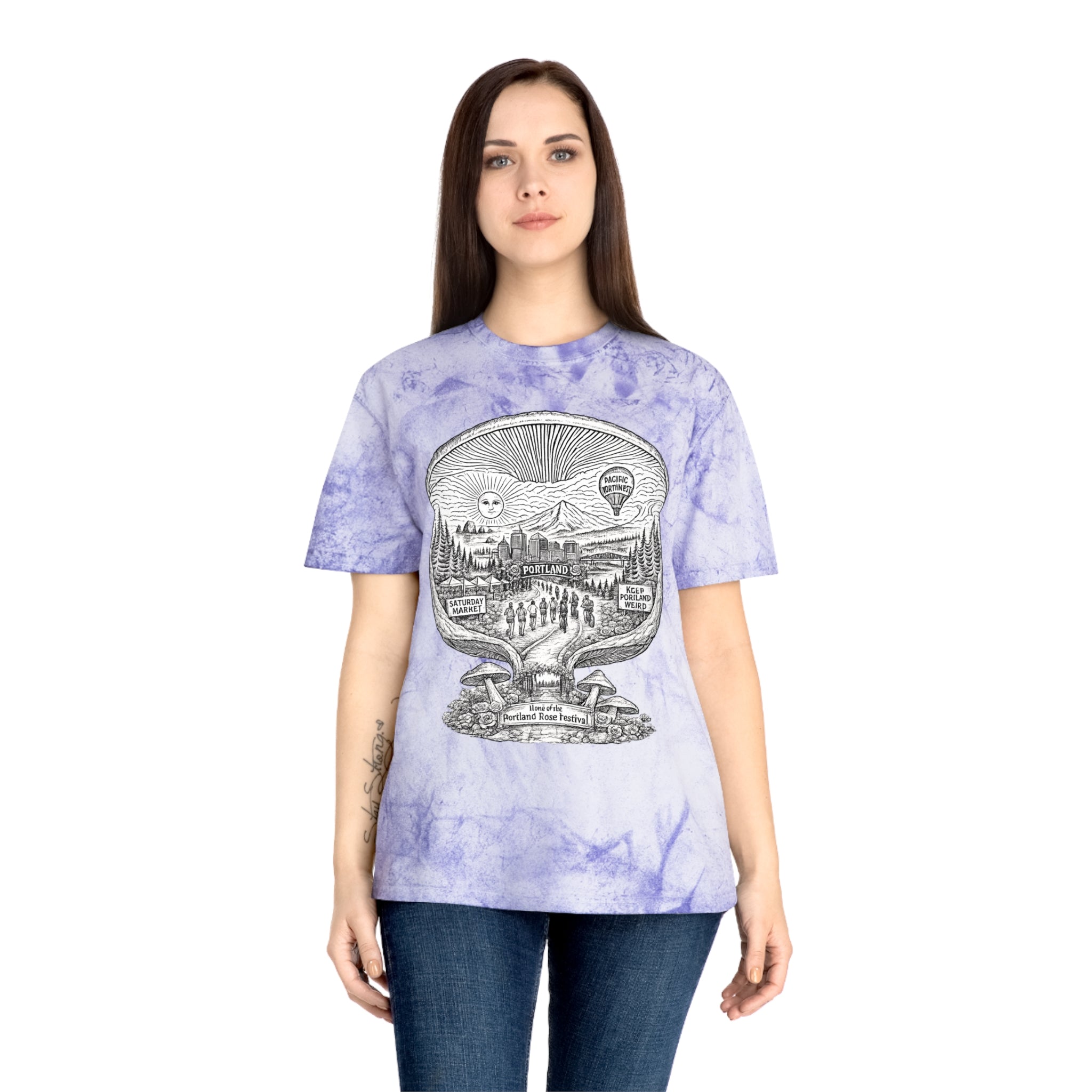 City: Portland Mushroom Vintage T-Shirt